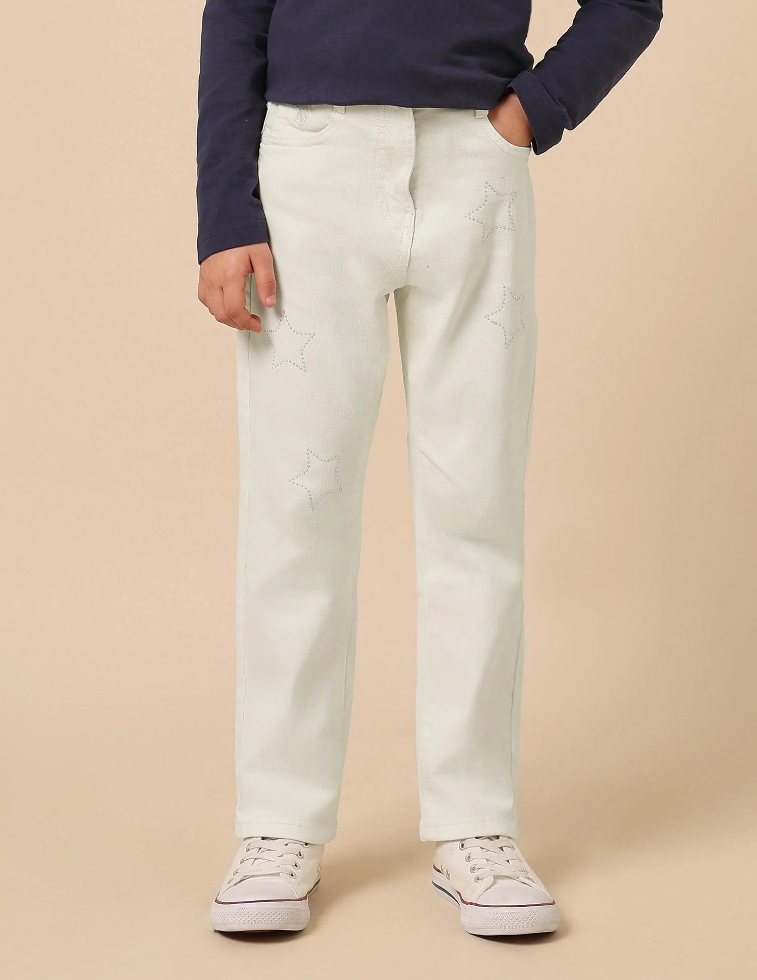 Girls Stars Rhinestone Embellished Jeans - Image 6
