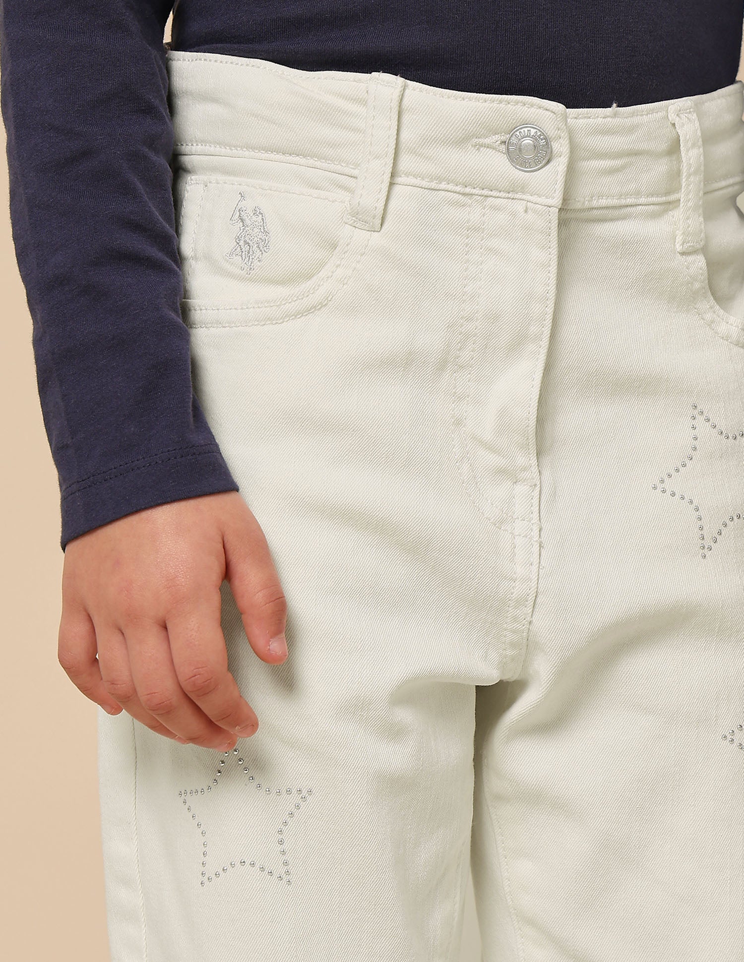 Girls Stars Rhinestone Embellished Jeans - Image 7