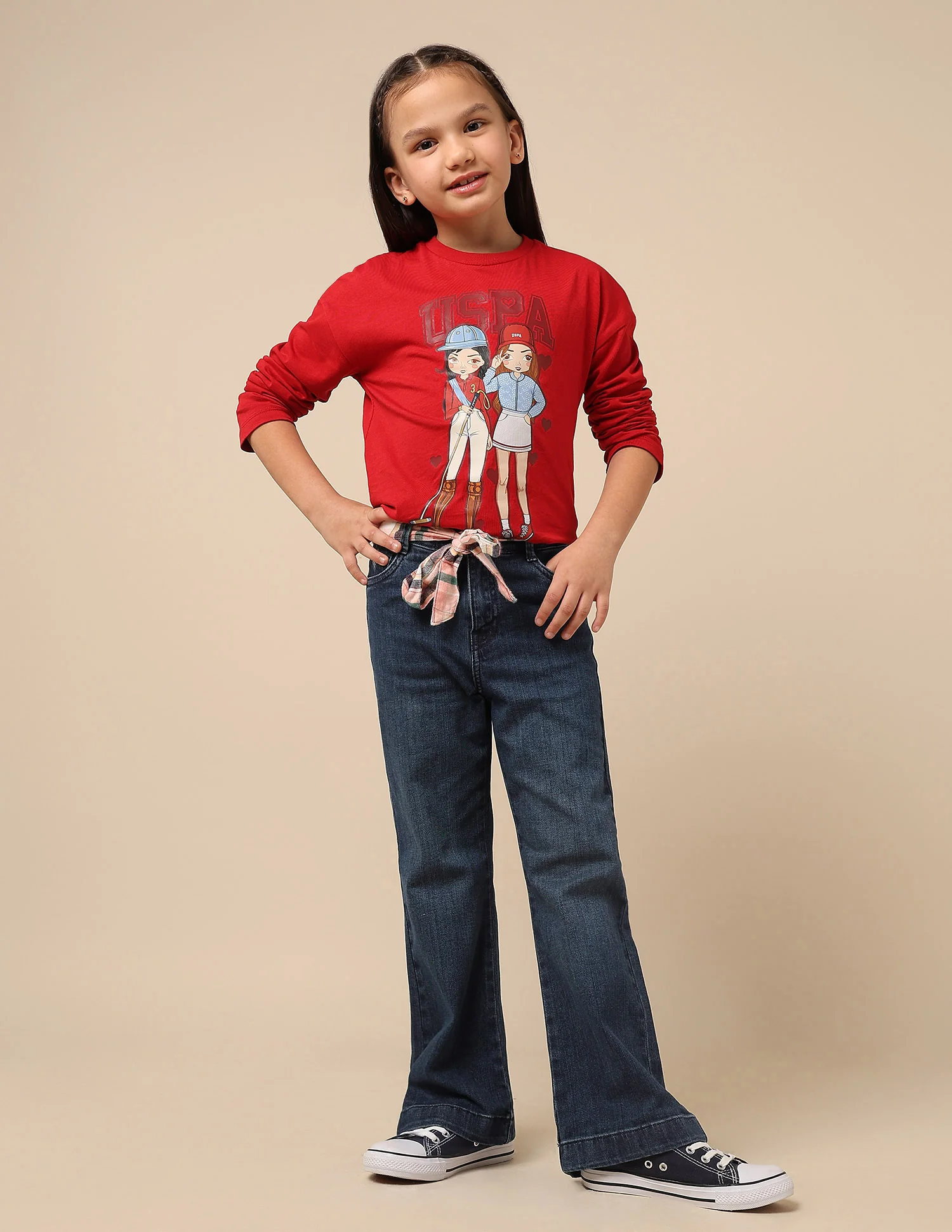 Girls Stone Washed Bootcut Jeans - Image 3