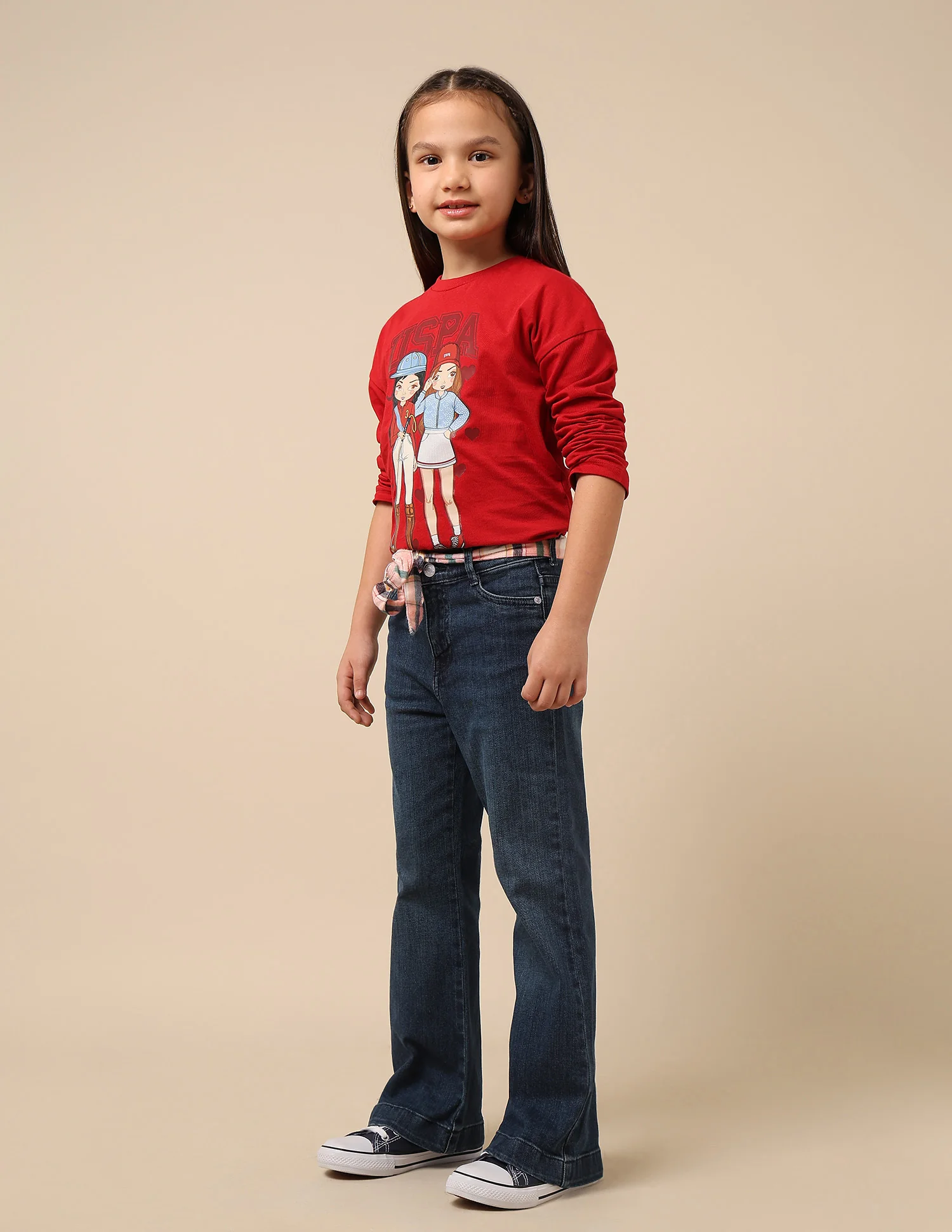 Girls Stone Washed Bootcut Jeans - Image 4