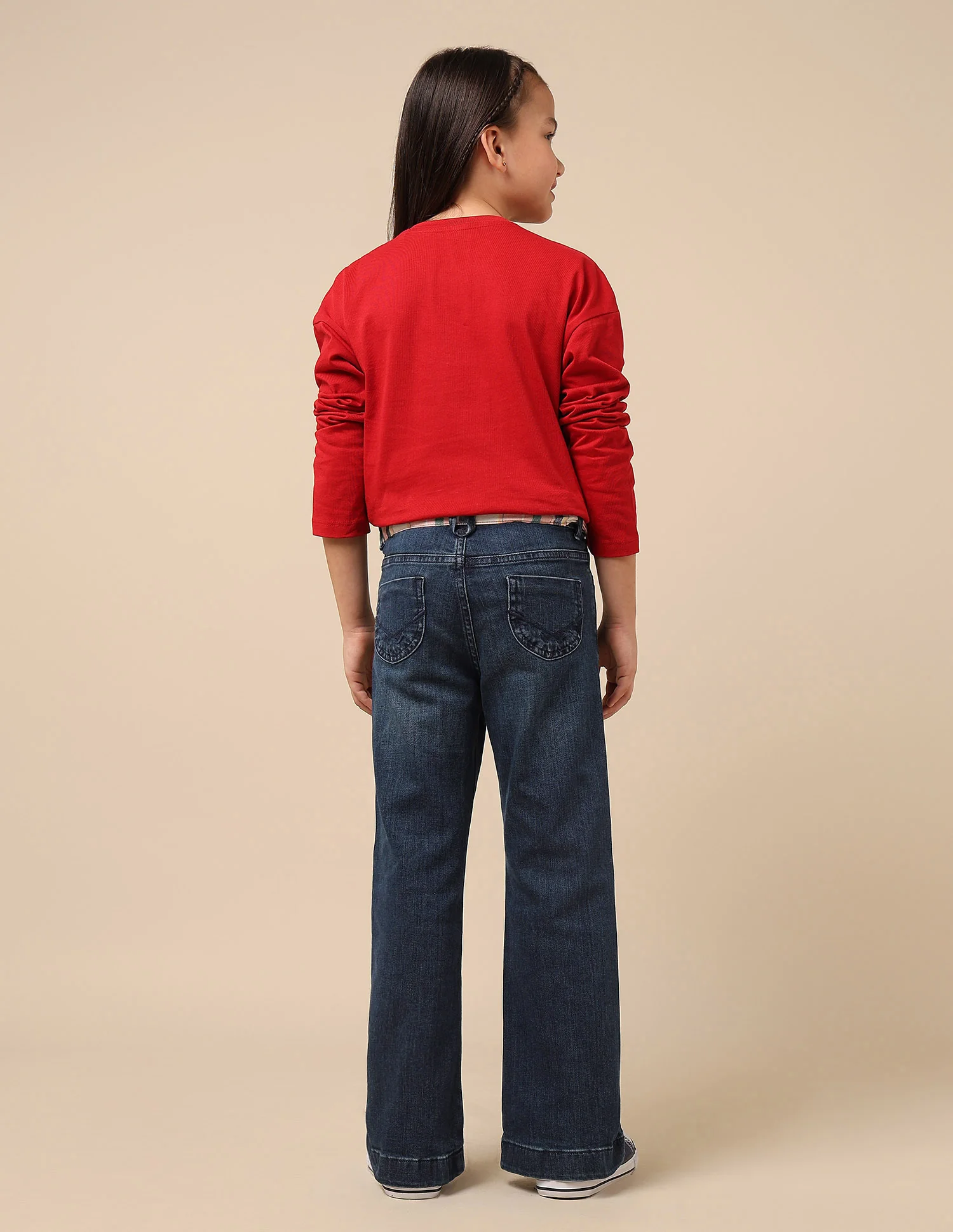Girls Stone Washed Bootcut Jeans - Image 5