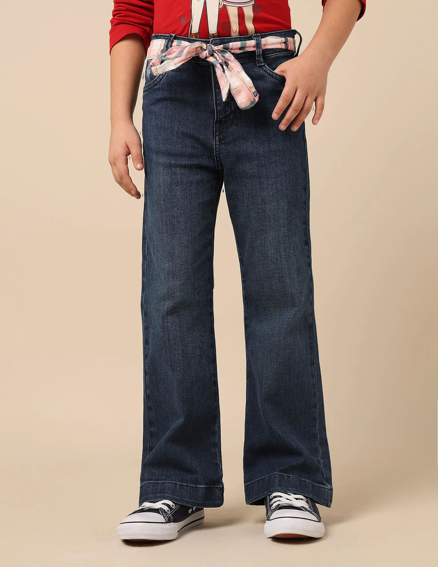 Girls Stone Washed Bootcut Jeans - Image 6