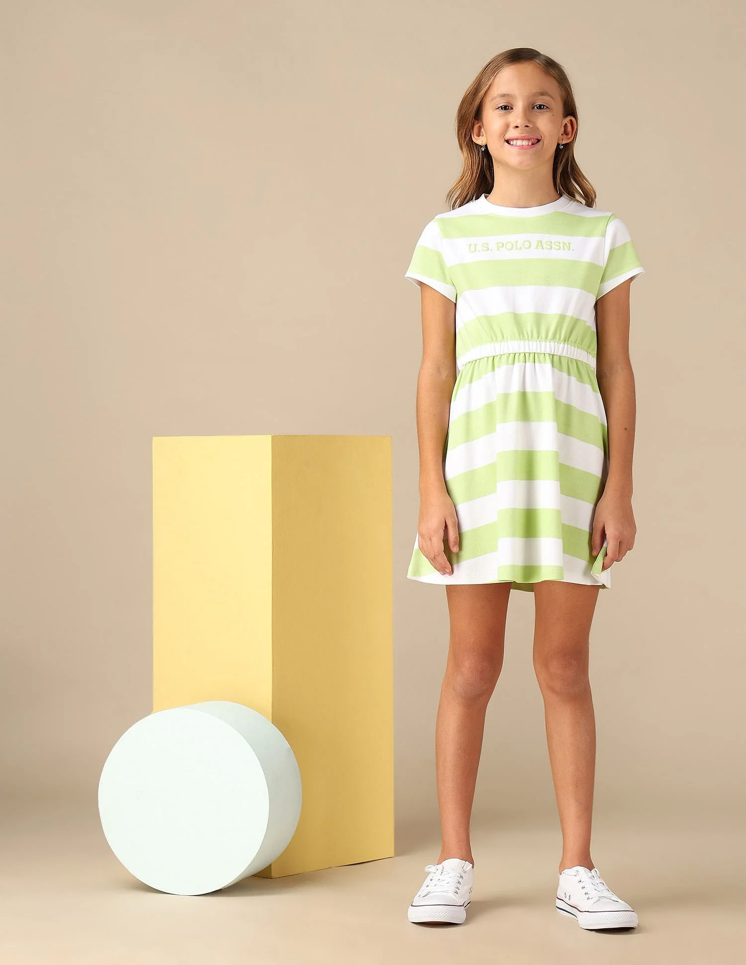 Girls Striped Fit And Flare Dress - Image 4