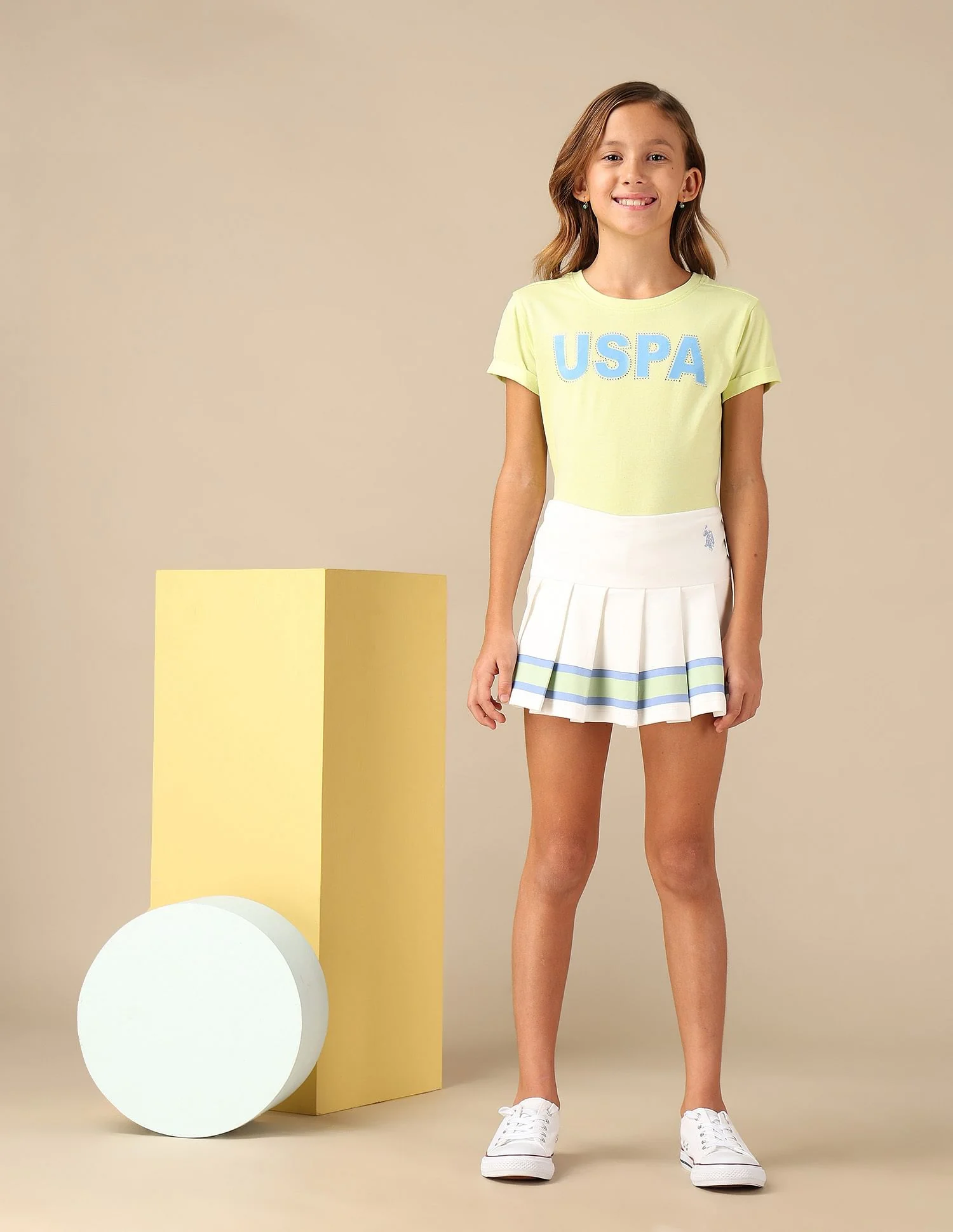 Girls Striped Varsity Skorts - Image 4