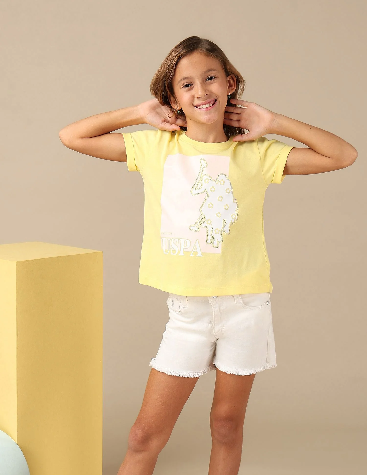 Girls Stud Detailed Relaxed Fit T-Shirt
