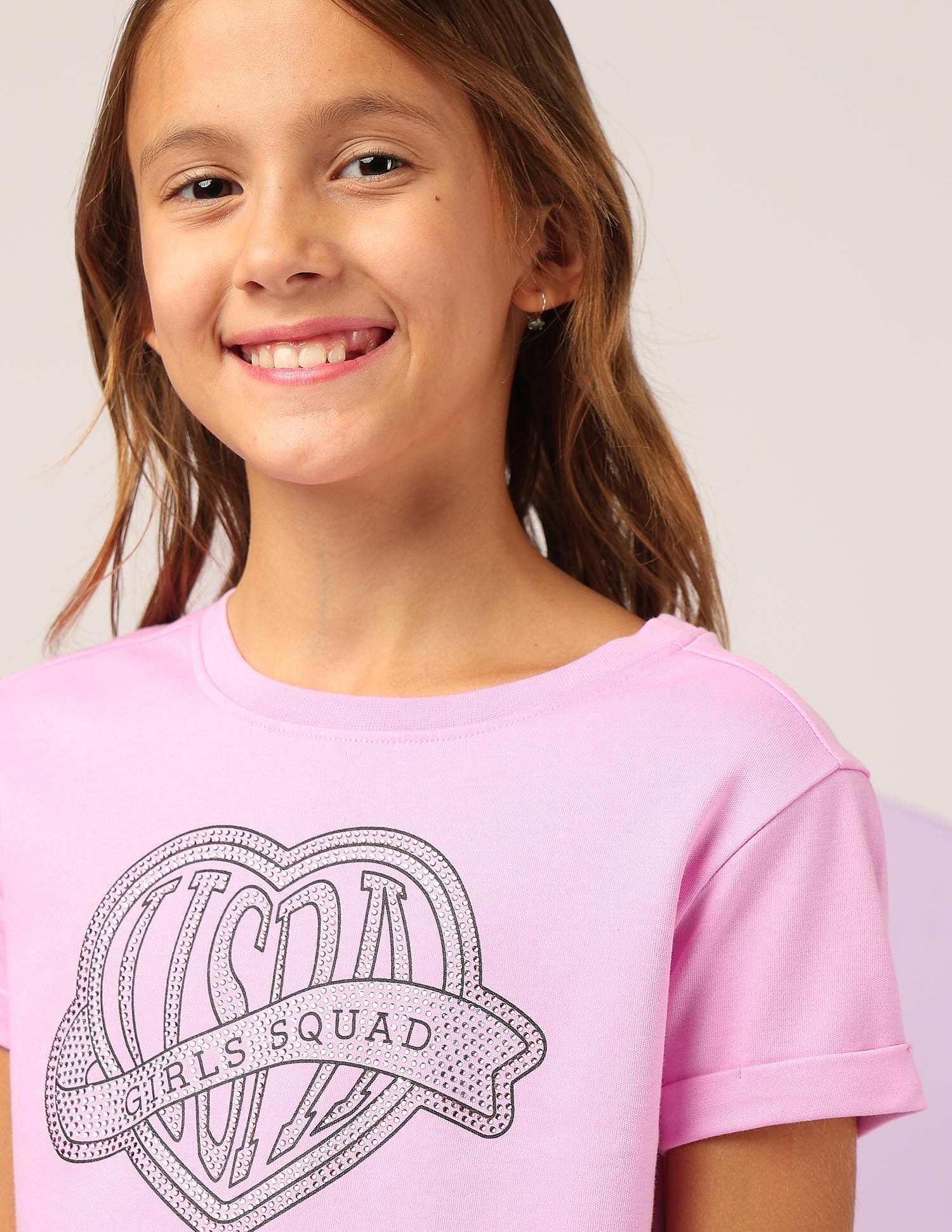 Girls Stud Detailed Relaxed Fit T-Shirt - Image 5