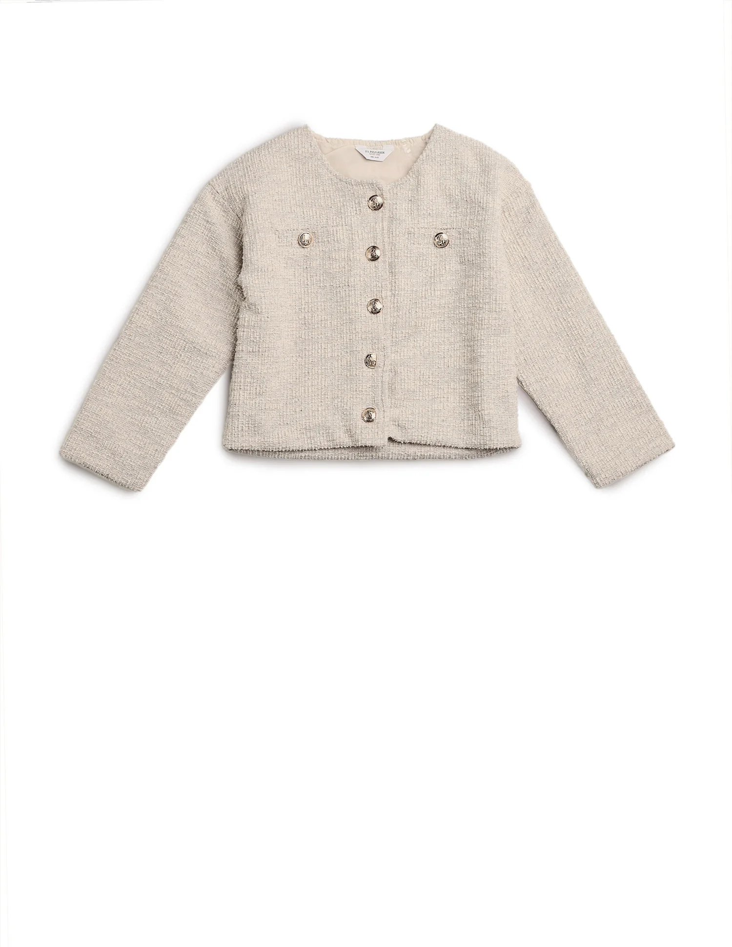 Girls Textured Boxy Fit Jacket - Image 8