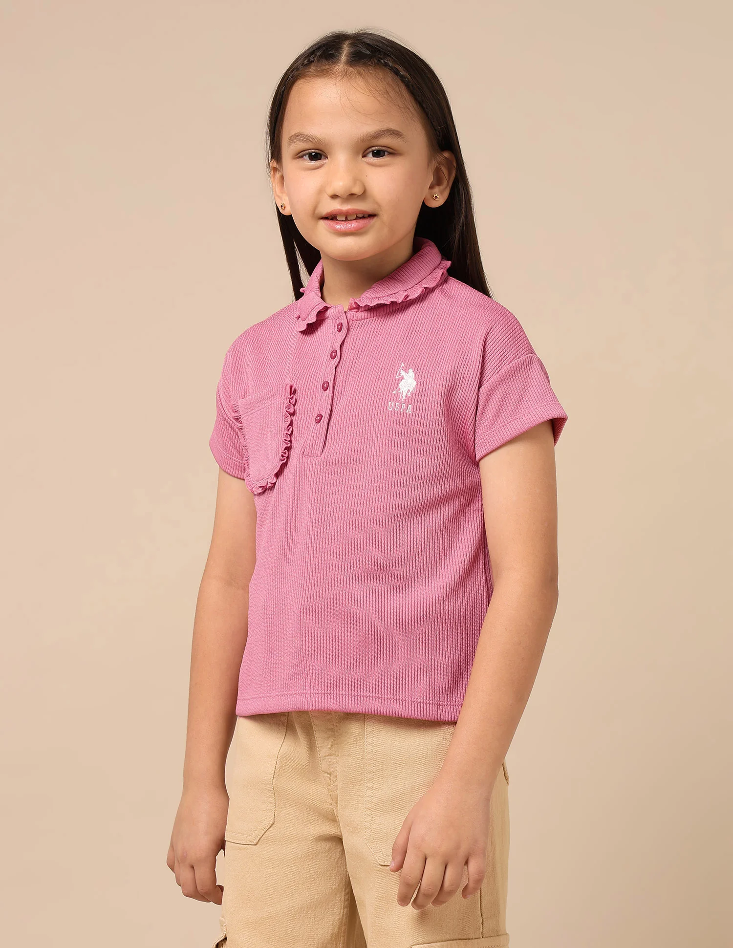 Girls Textured Boxy Fit Top - Image 4