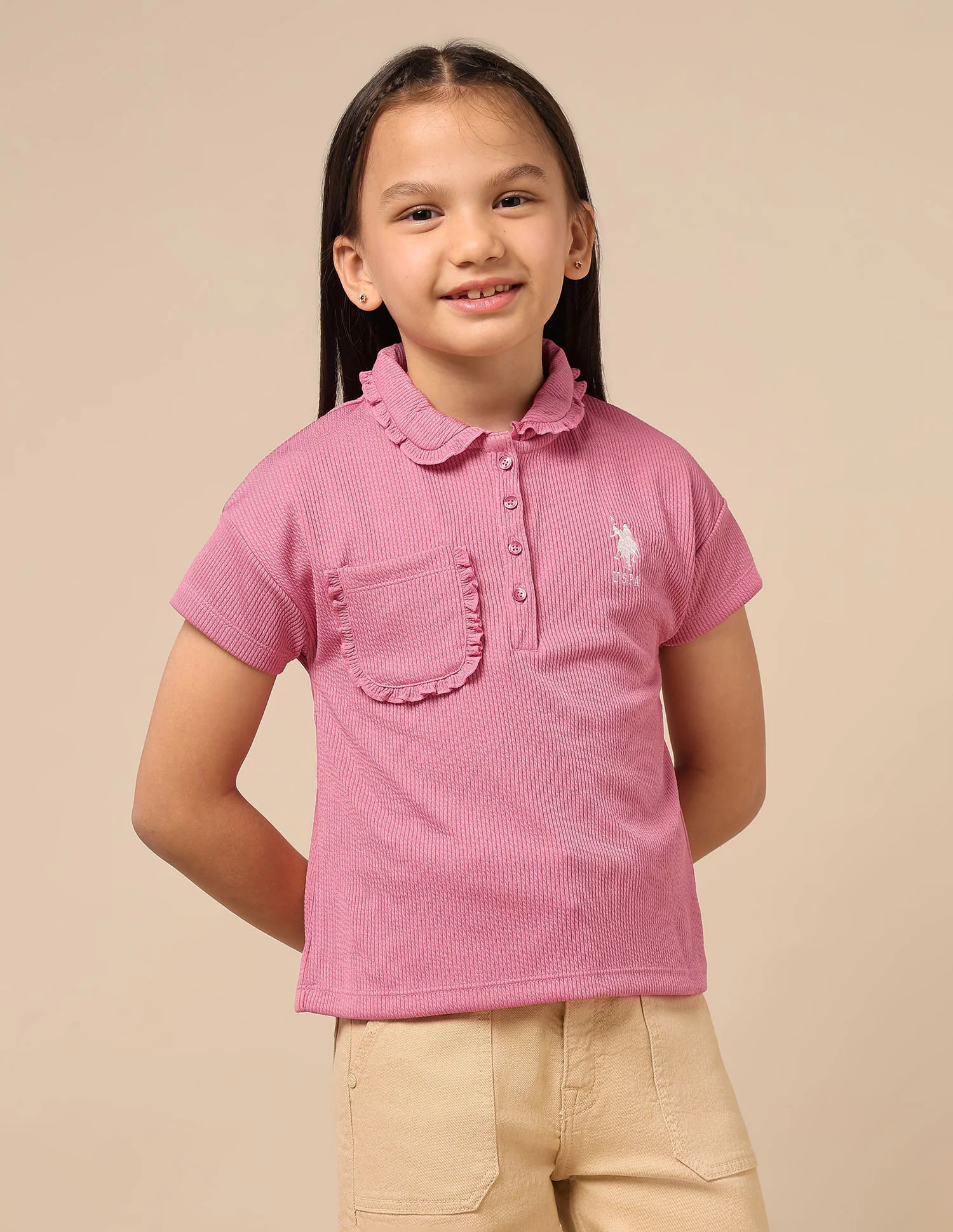 Girls Textured Boxy Fit Top - Image 6