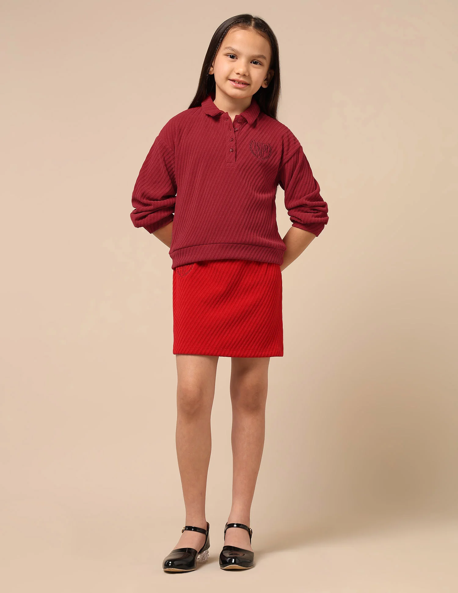 Girls Textured Boxy Fit Top - Image 3