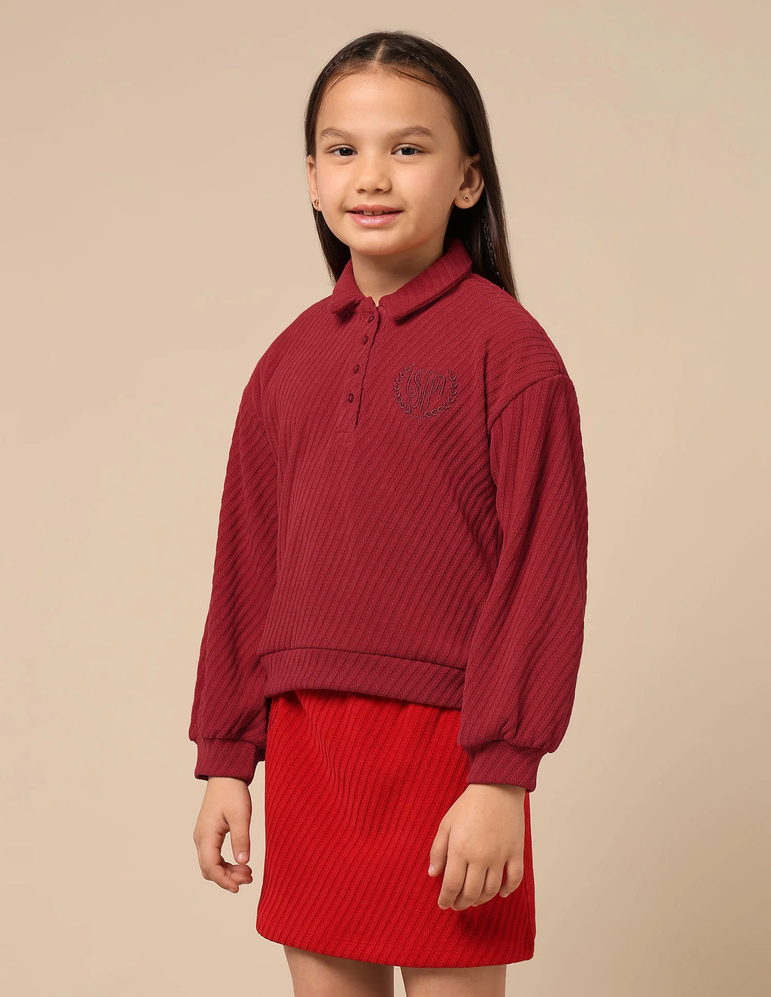 Girls Textured Boxy Fit Top - Image 4