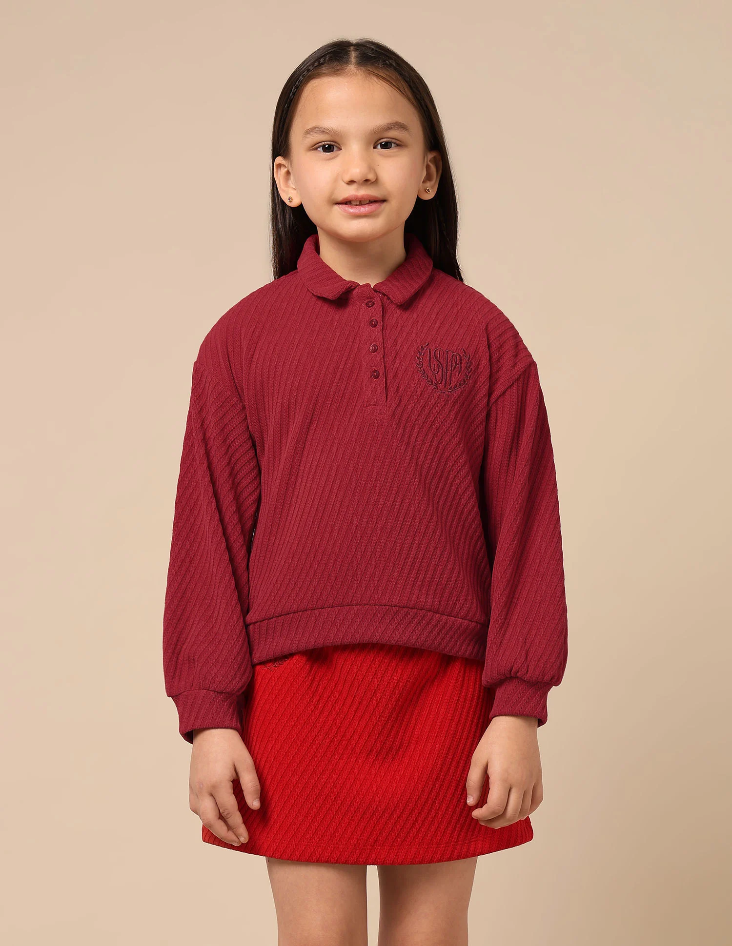 Girls Textured Boxy Fit Top - Image 6