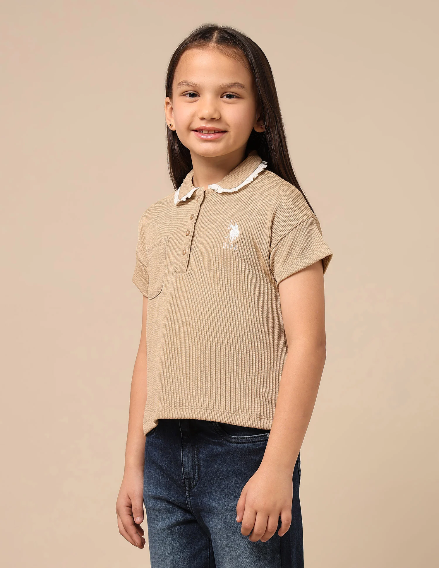 Girls Textured Boxy Fit Top - Image 4