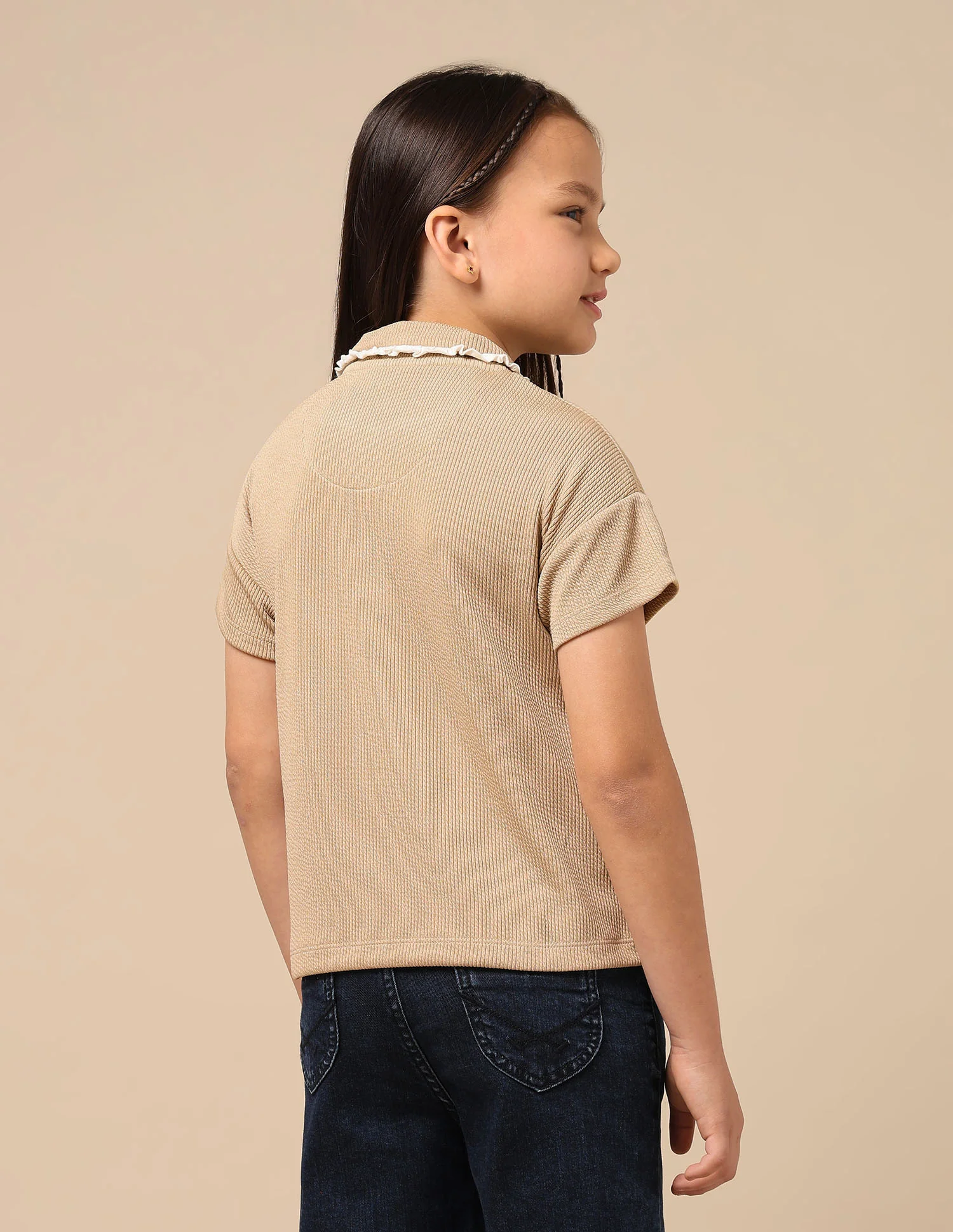 Girls Textured Boxy Fit Top - Image 5
