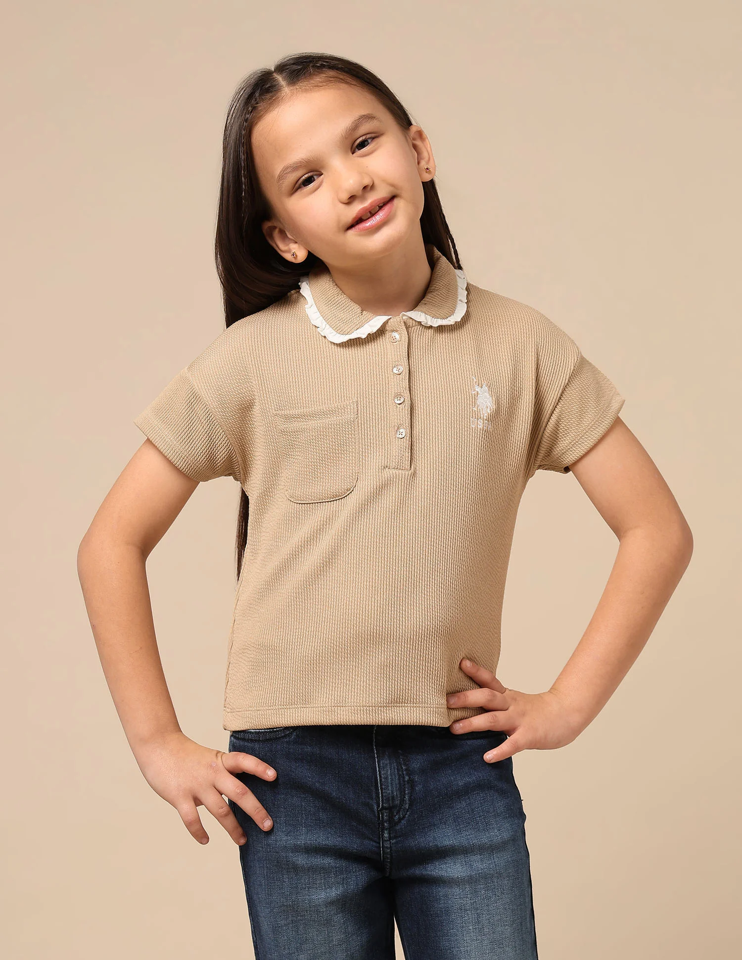 Girls Textured Boxy Fit Top - Image 6