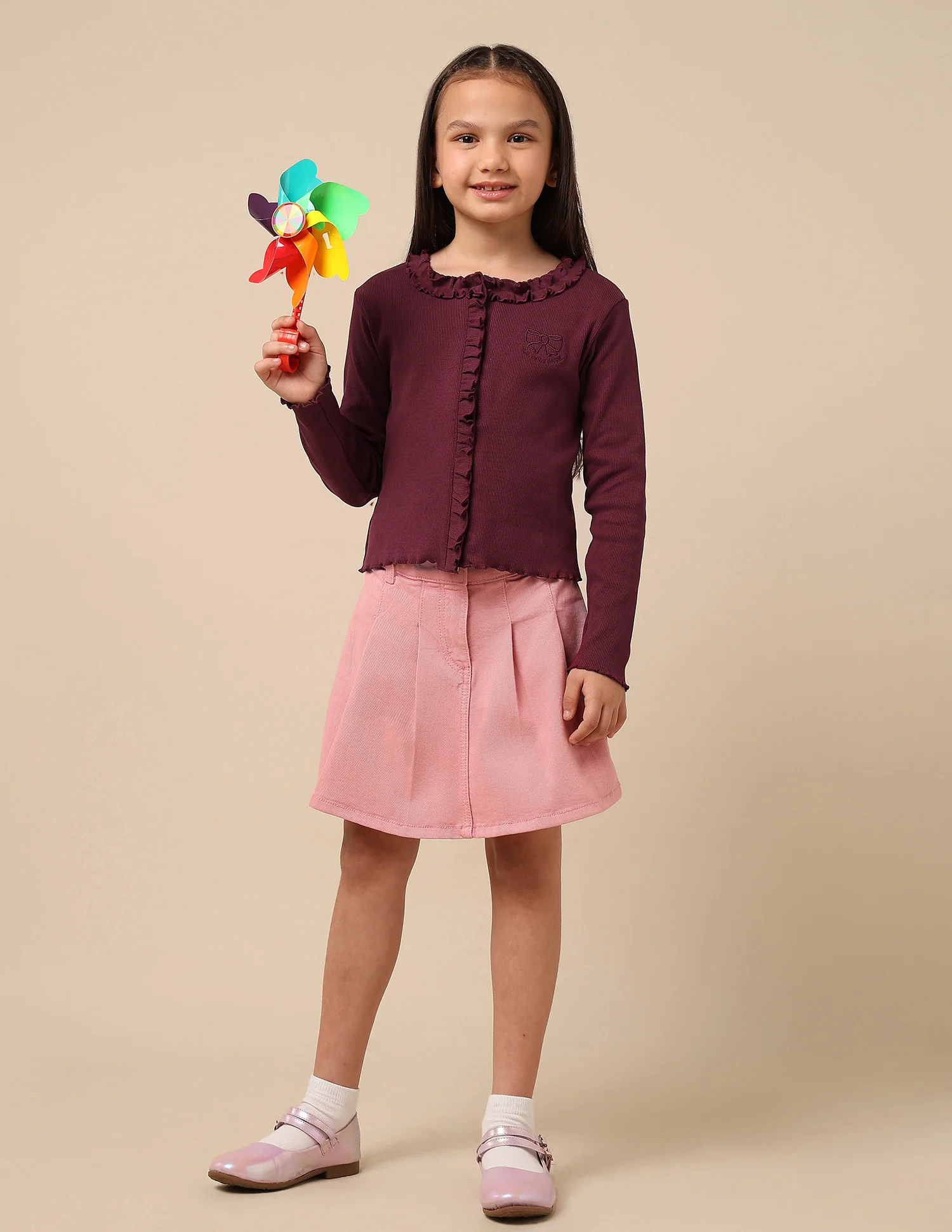 Girls Textured Slim Fit Top - Image 3