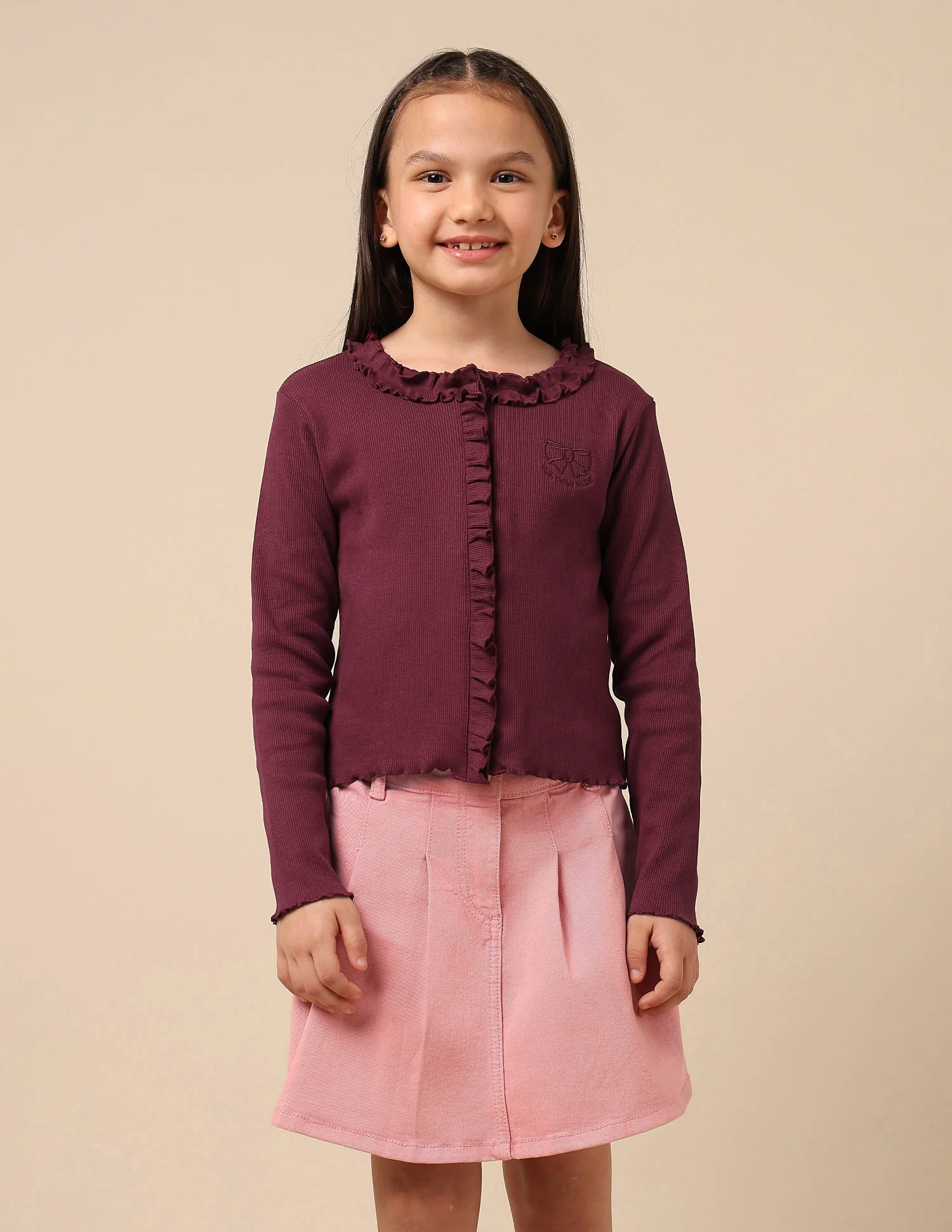 Girls Textured Slim Fit Top - Image 6