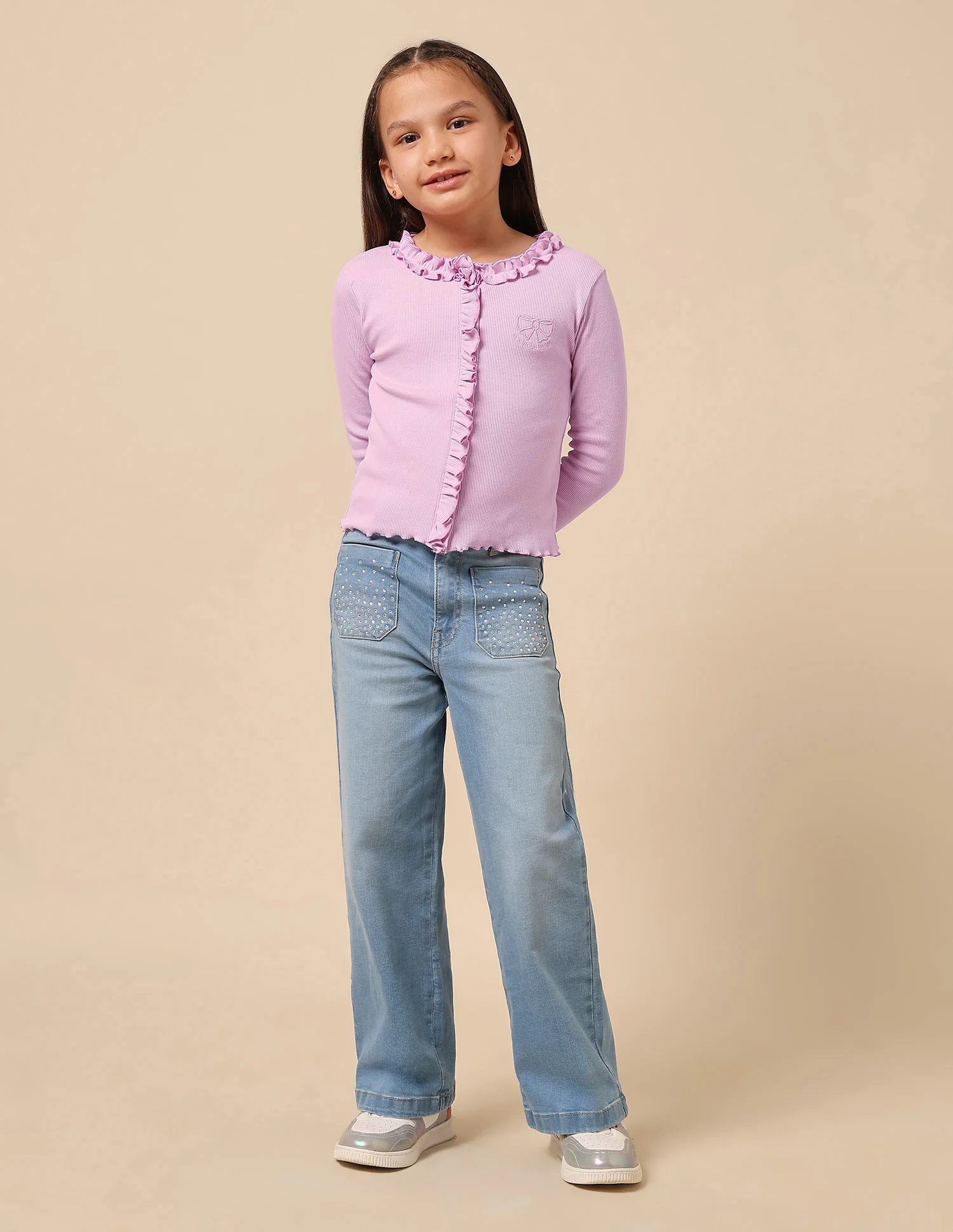 Girls Textured Slim Fit Top - Image 3