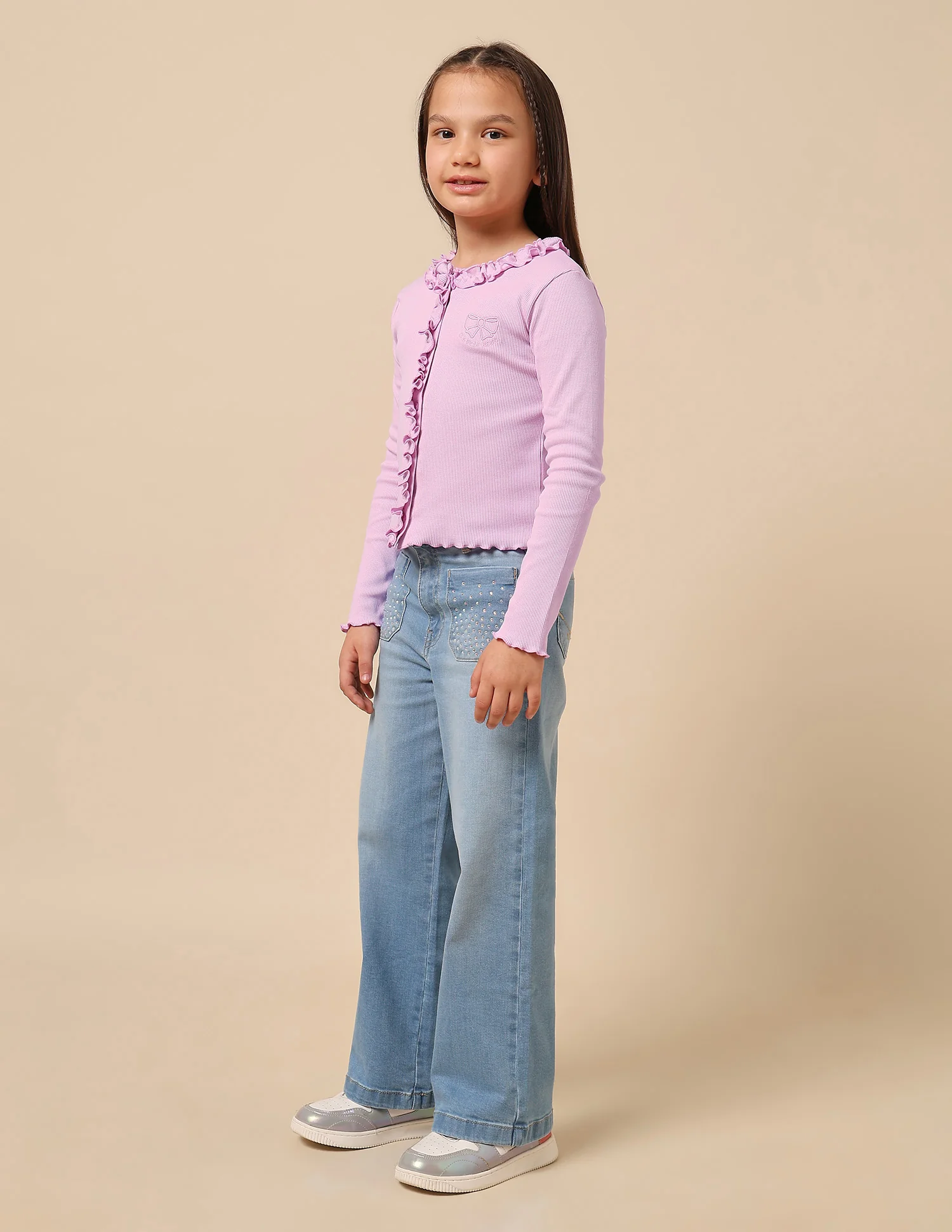 Girls Textured Slim Fit Top - Image 4