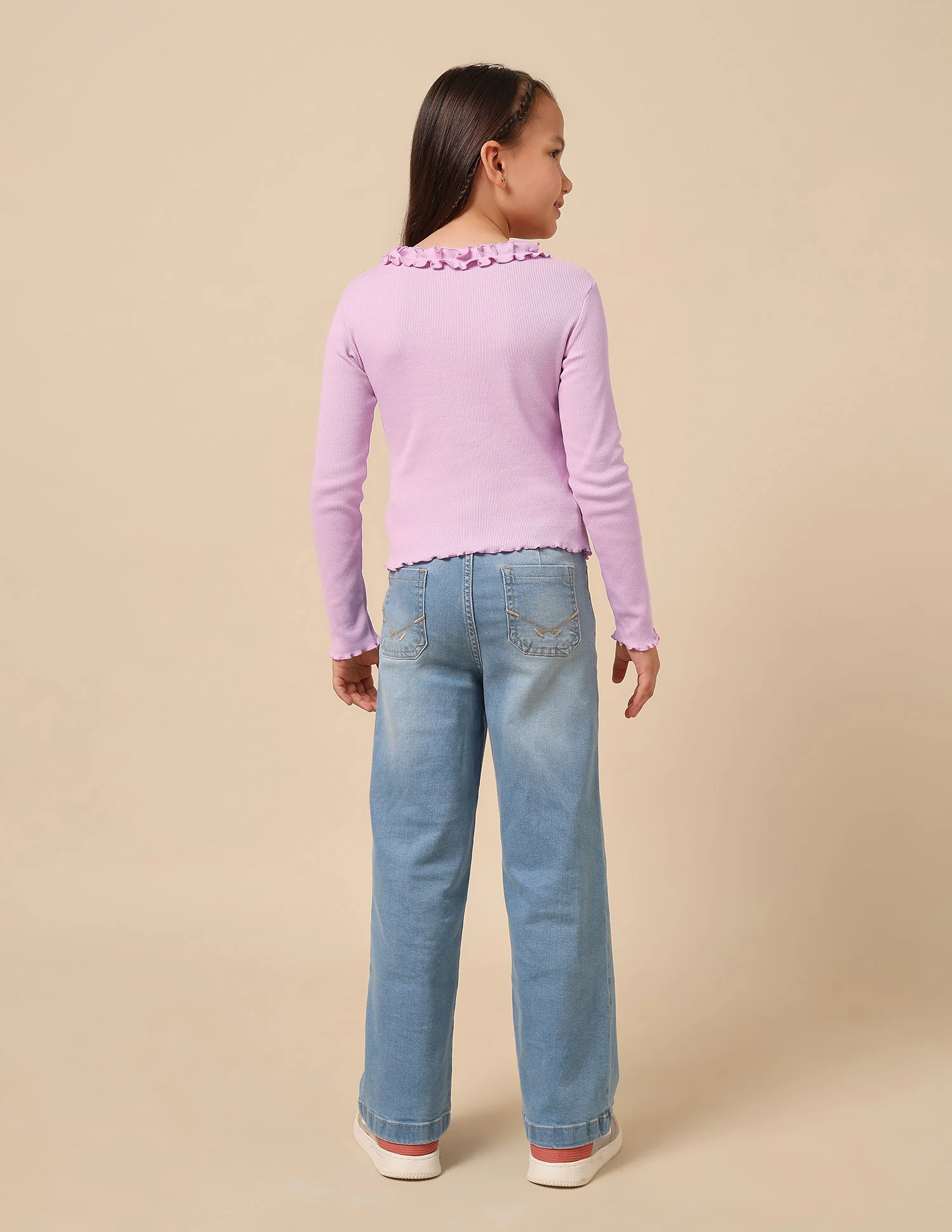 Girls Textured Slim Fit Top - Image 5