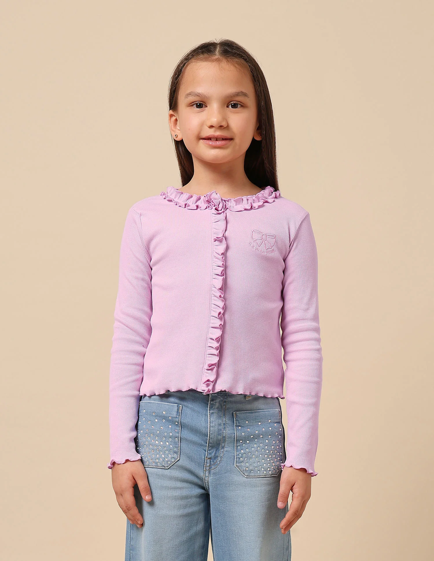 Girls Textured Slim Fit Top - Image 6