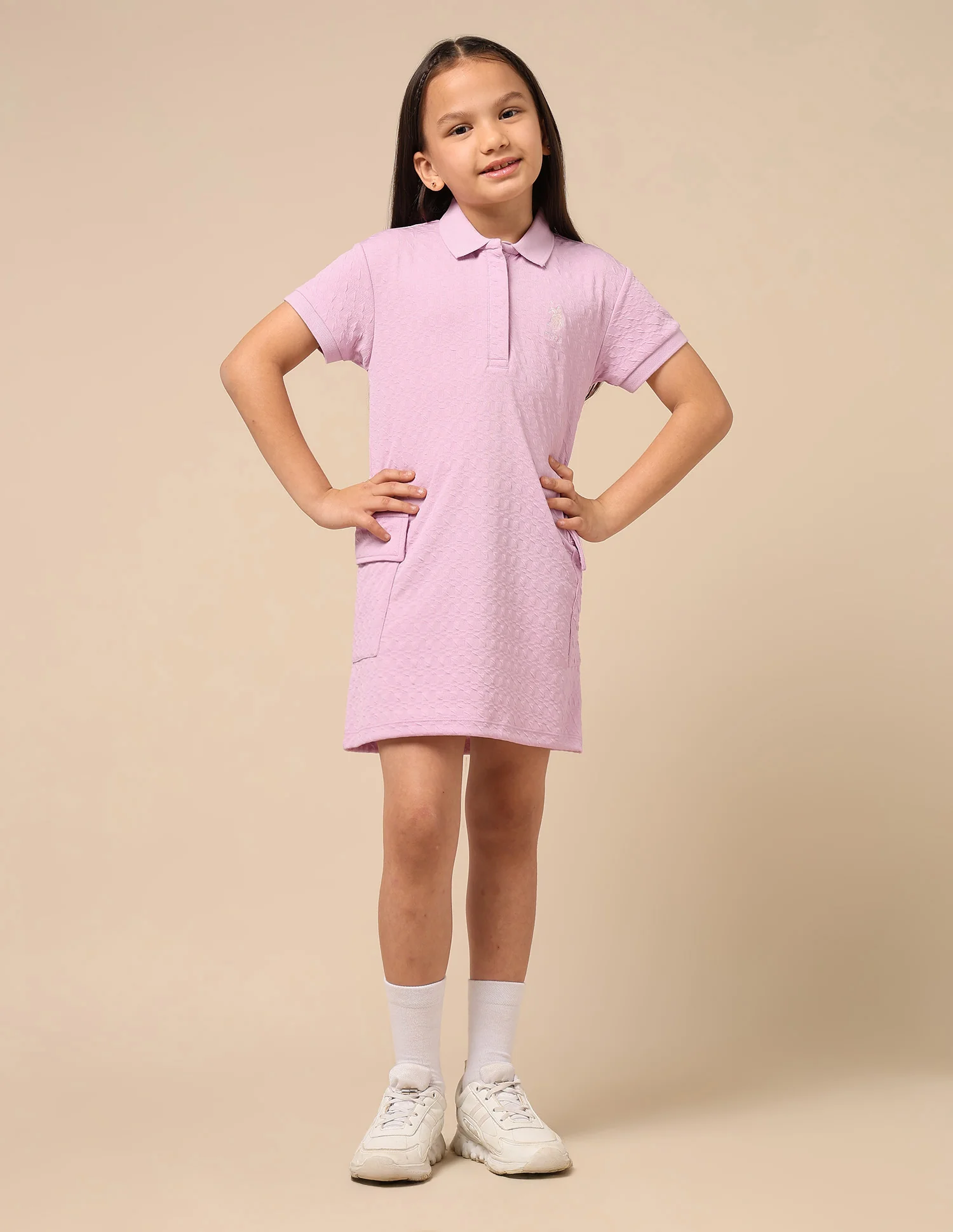 Girls Textured T-Shirt Dress - Image 3
