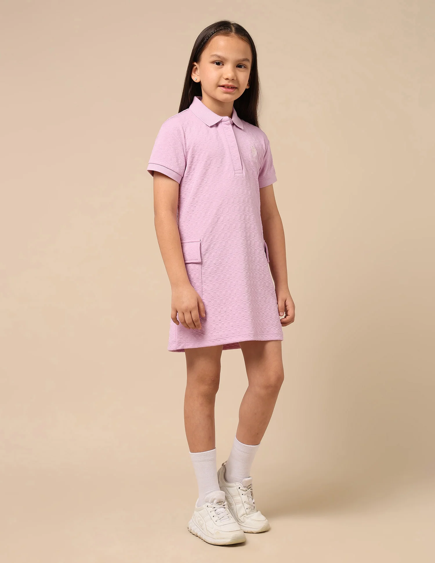 Girls Textured T-Shirt Dress - Image 4