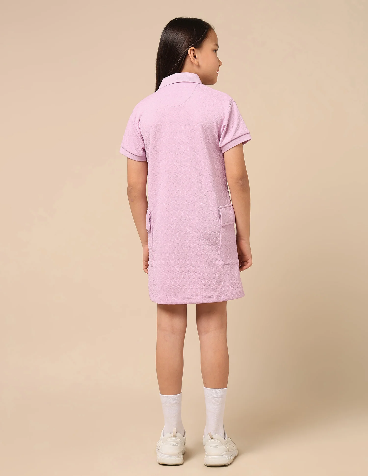Girls Textured T-Shirt Dress - Image 5