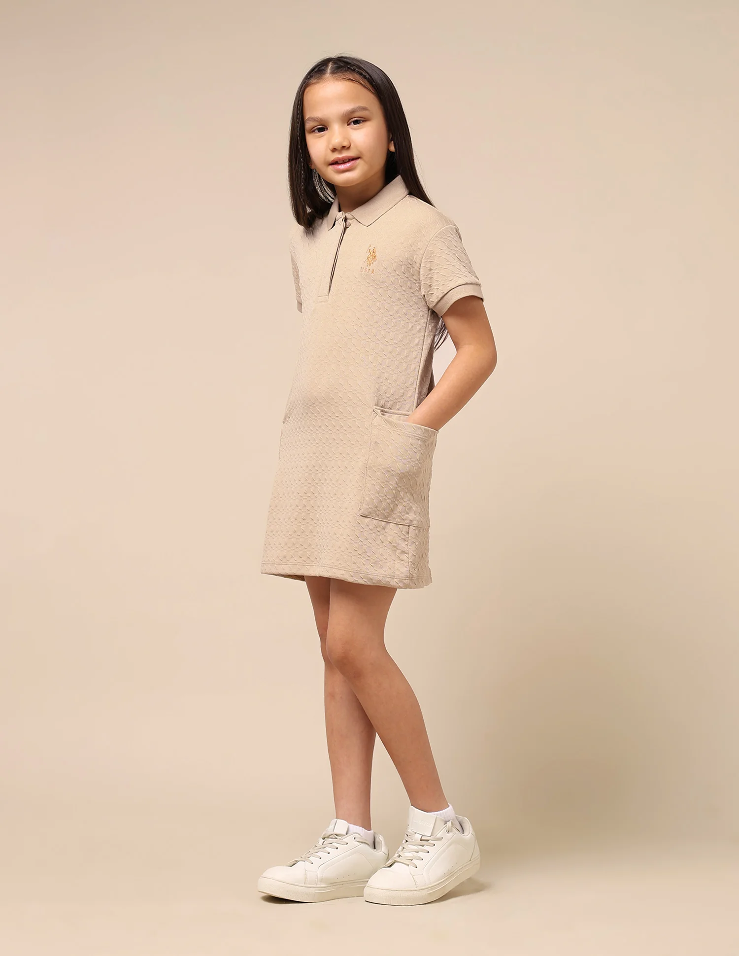 Girls Textured T-Shirt Dress - Image 4