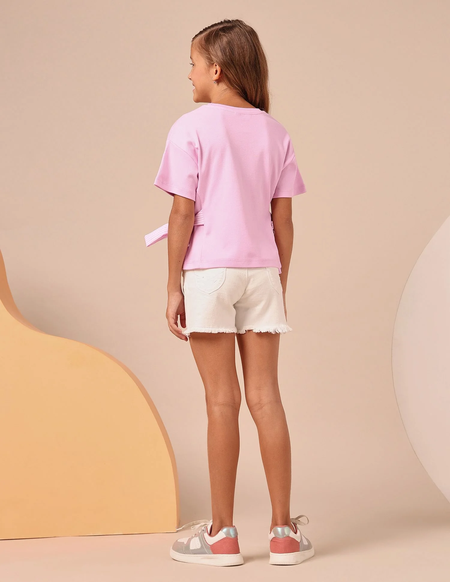 Girls Tie-up Bow Brand Printed T-Shirt - Image 4