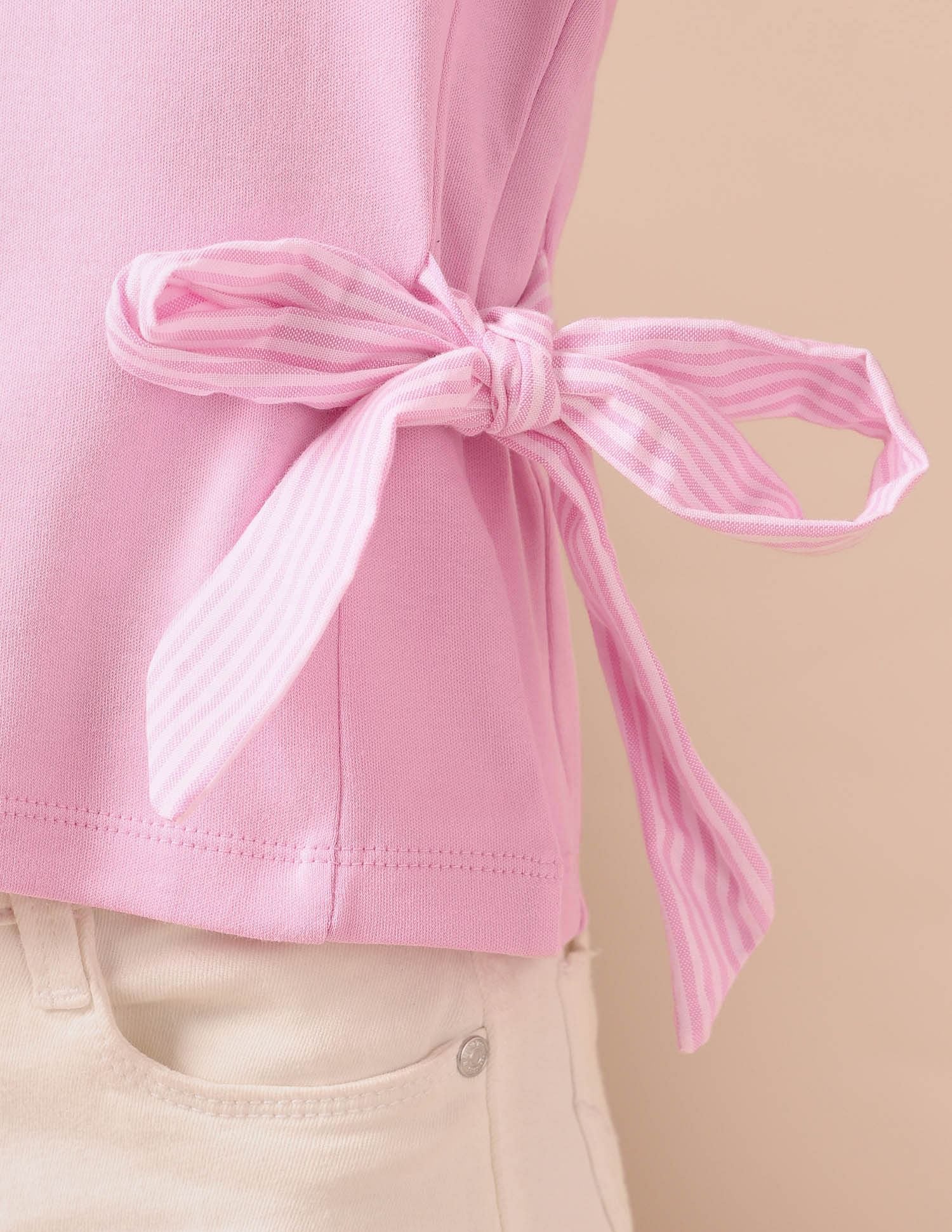 Girls Tie-up Bow Brand Printed T-Shirt - Image 6