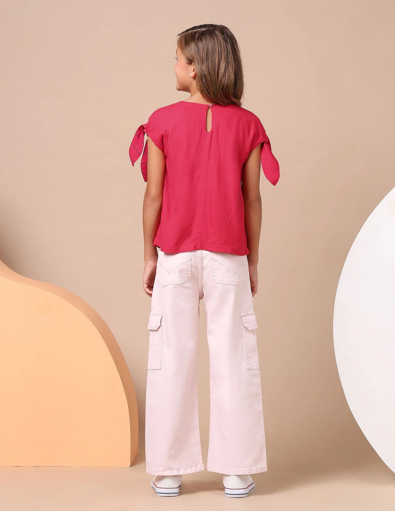 Girls Tie Up Sleeves Regular Top - Image 4