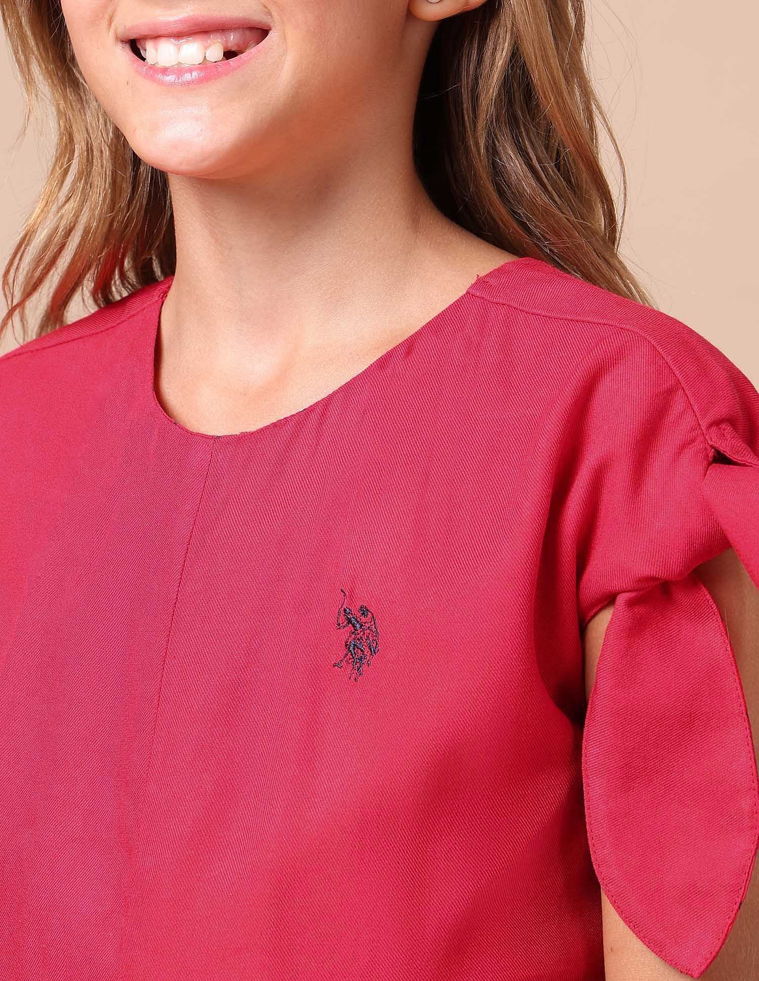 Girls Tie Up Sleeves Regular Top - Image 5