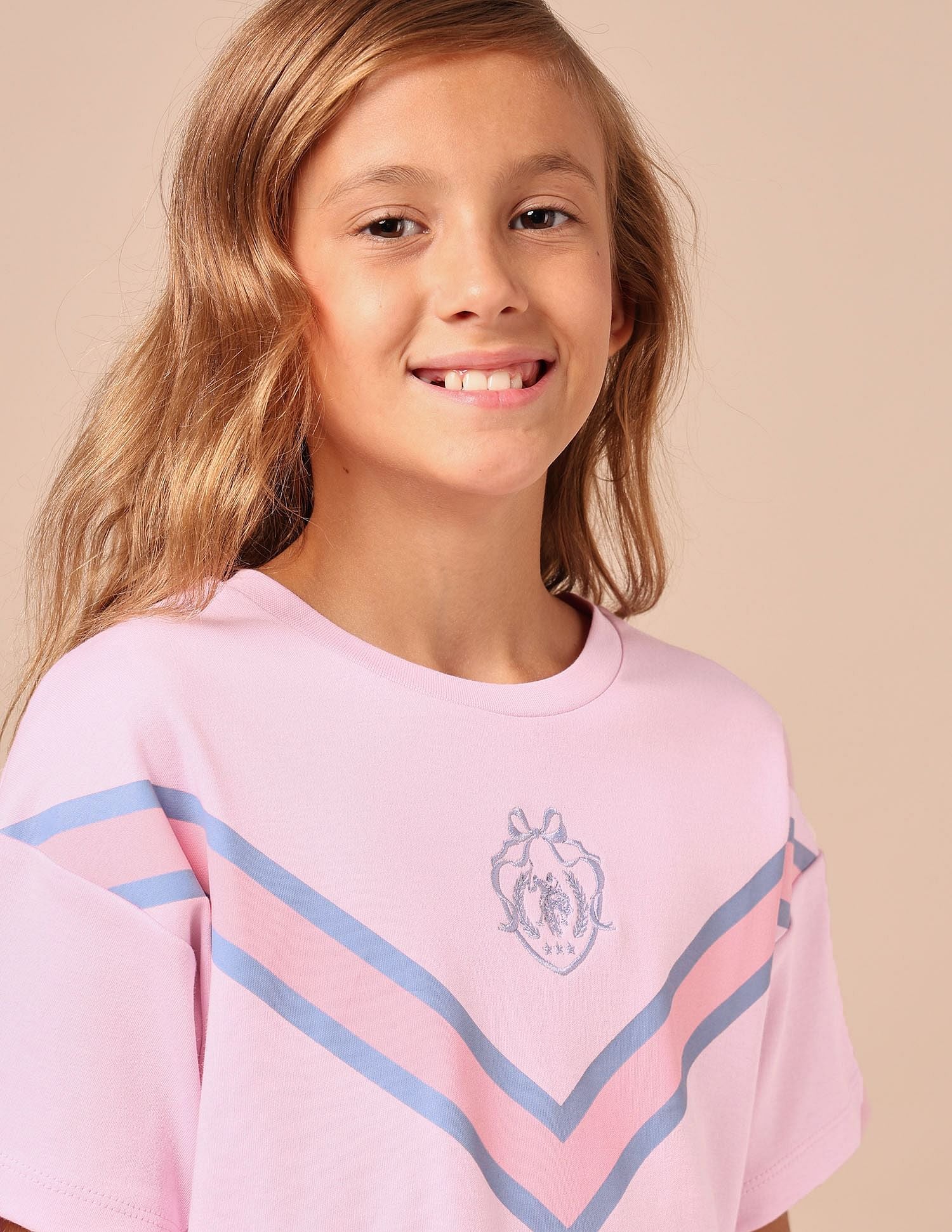 Girls Varsity Style Brand Embroidered T-Shirt - Image 5