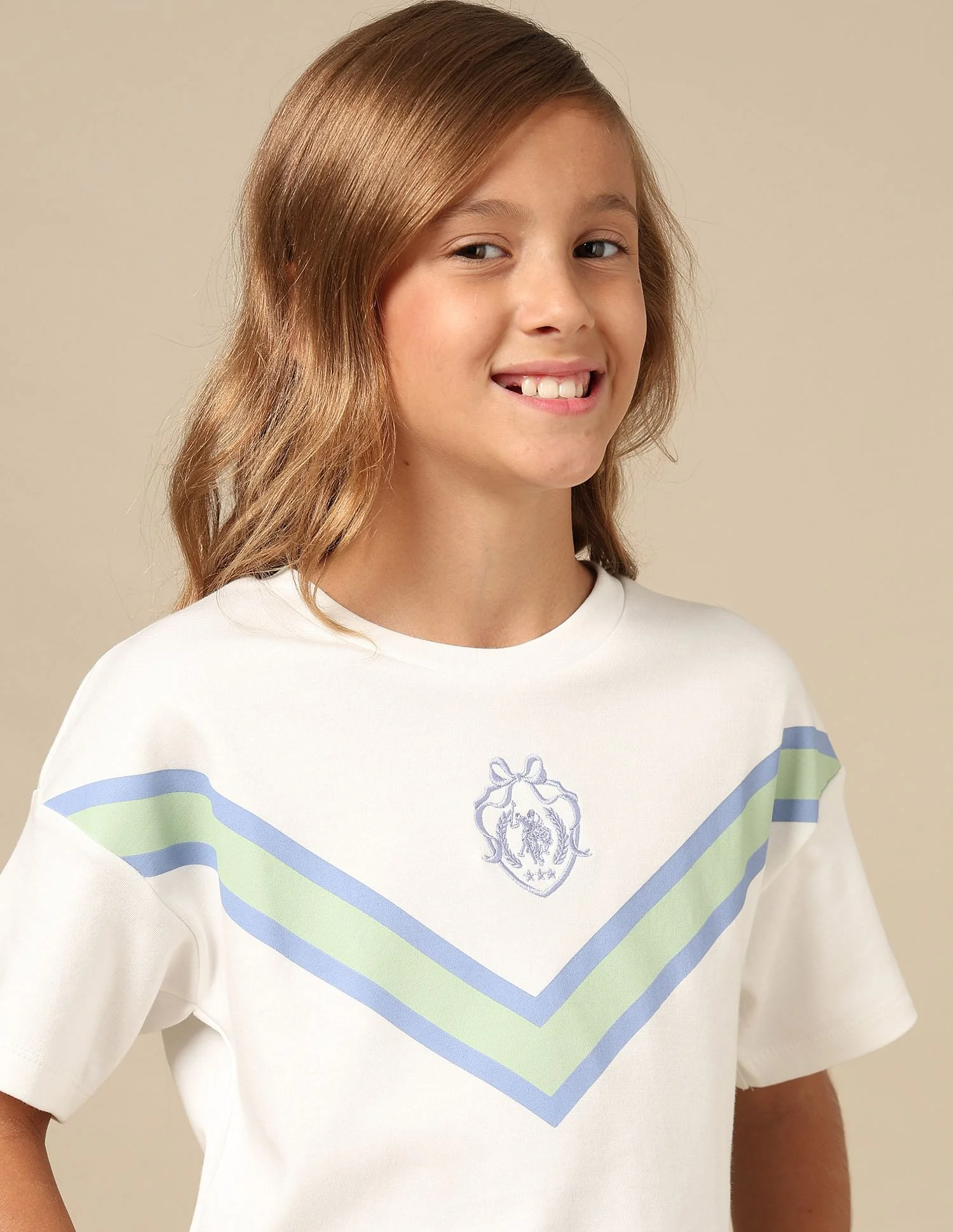 Girls Varsity Style Brand Embroidered T-Shirt - Image 5