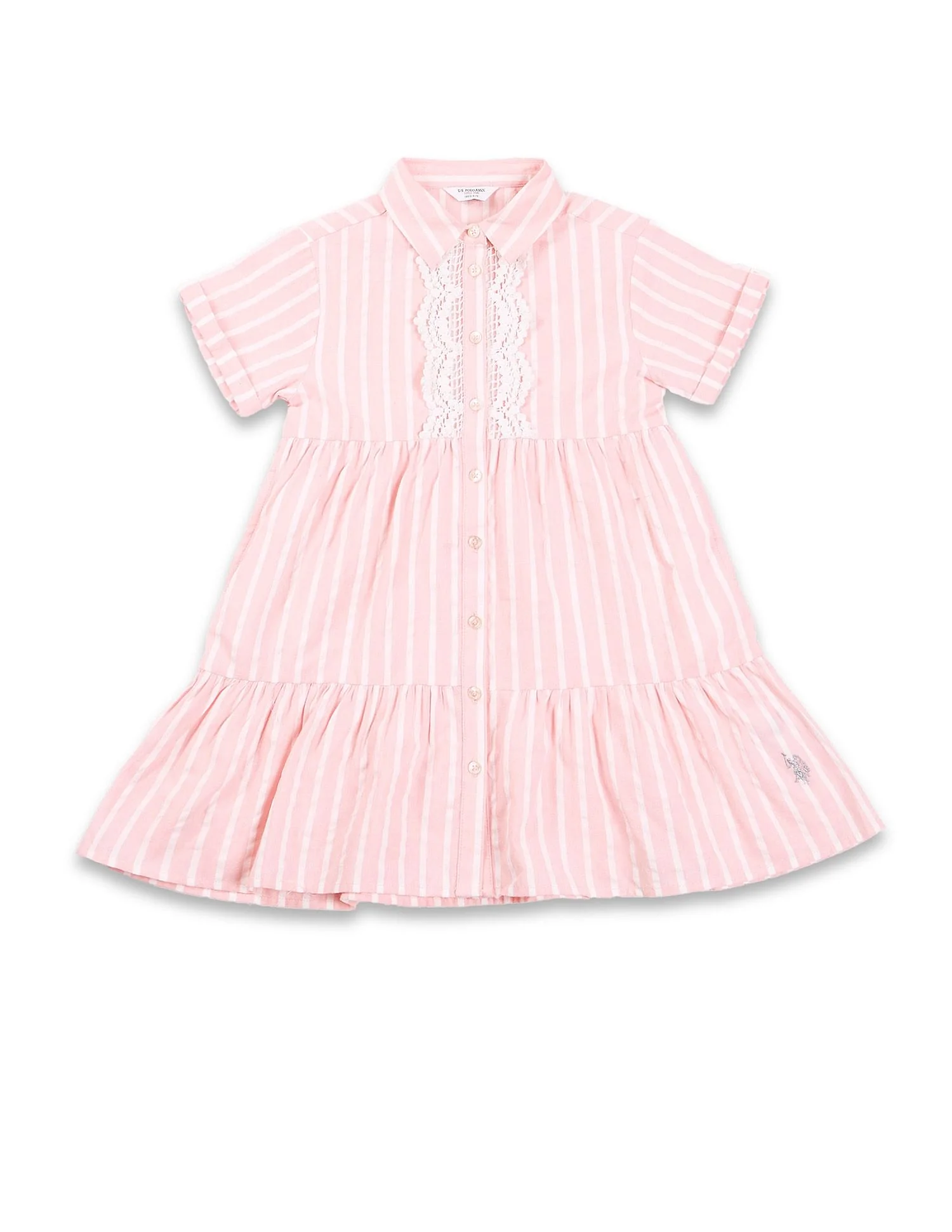 Girls Vertical Stripe Cotton Dress - Image 6