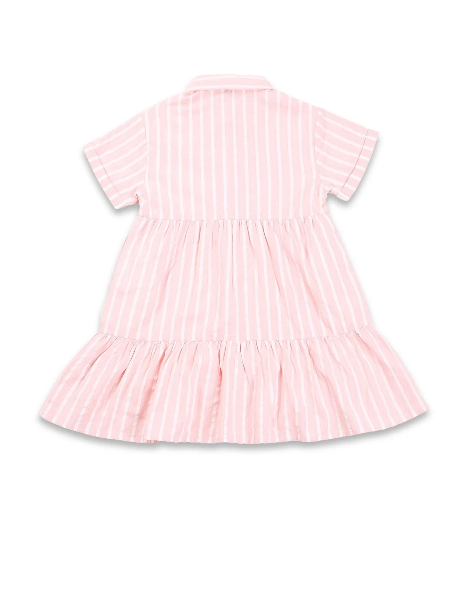 Girls Vertical Stripe Cotton Dress - Image 7