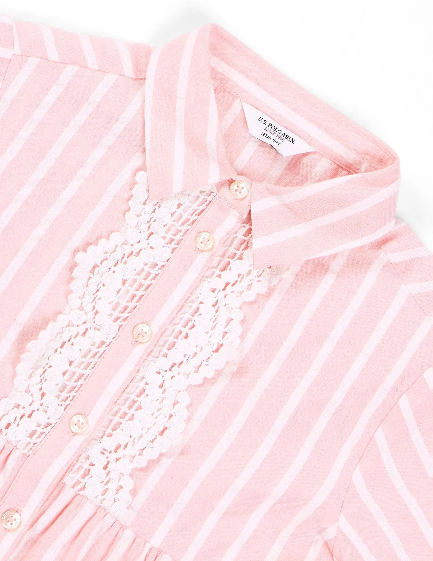Girls Vertical Stripe Cotton Dress - Image 8