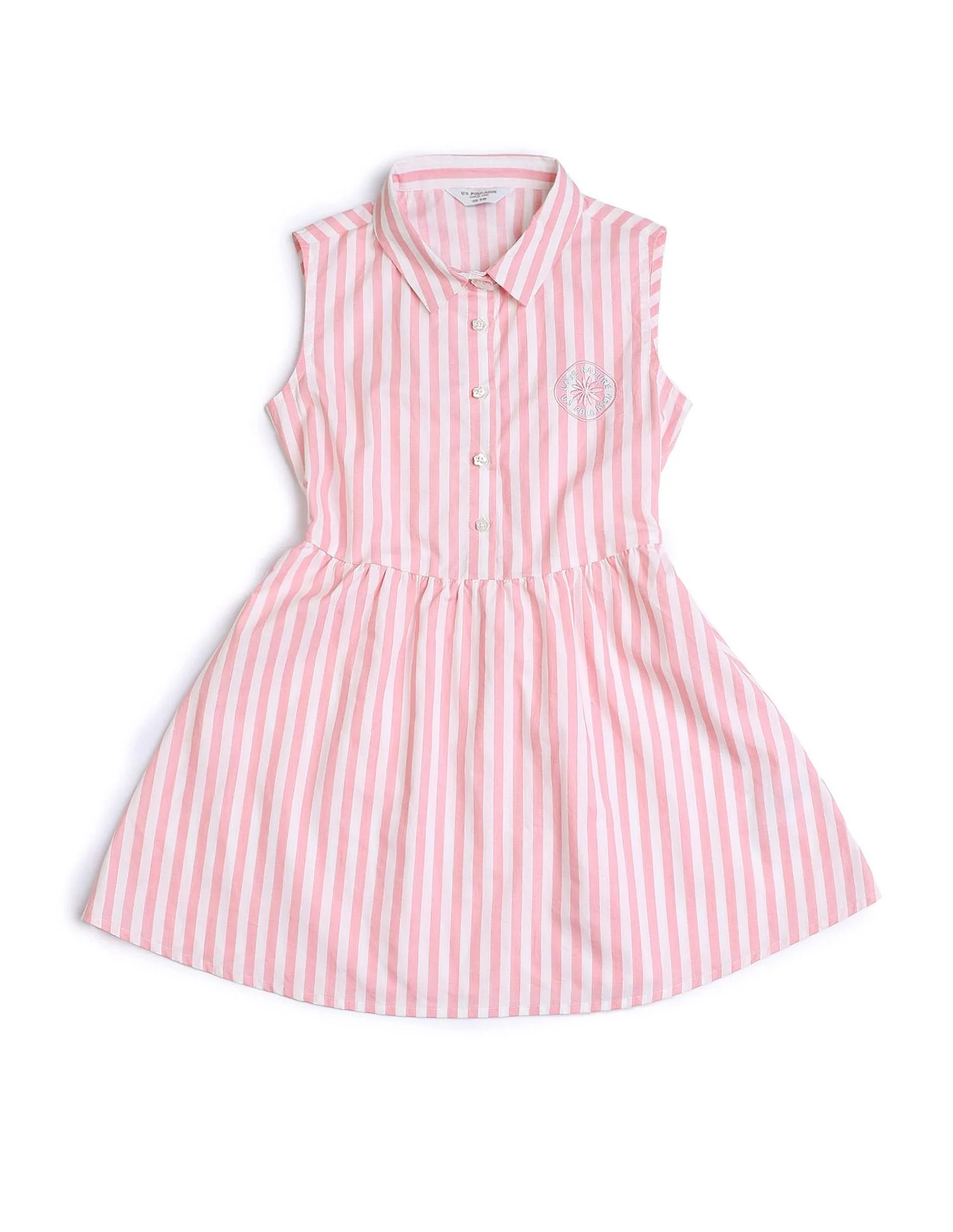Girls Vertical Striped Fit And Flare Dress - Image 7