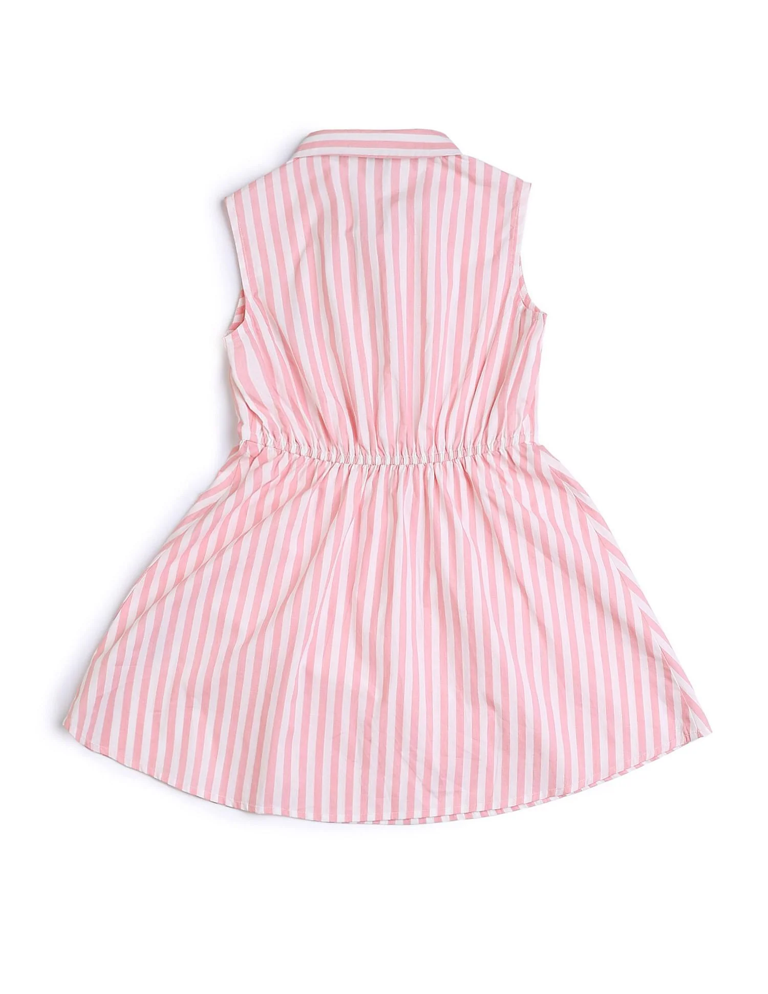 Girls Vertical Striped Fit And Flare Dress - Image 8
