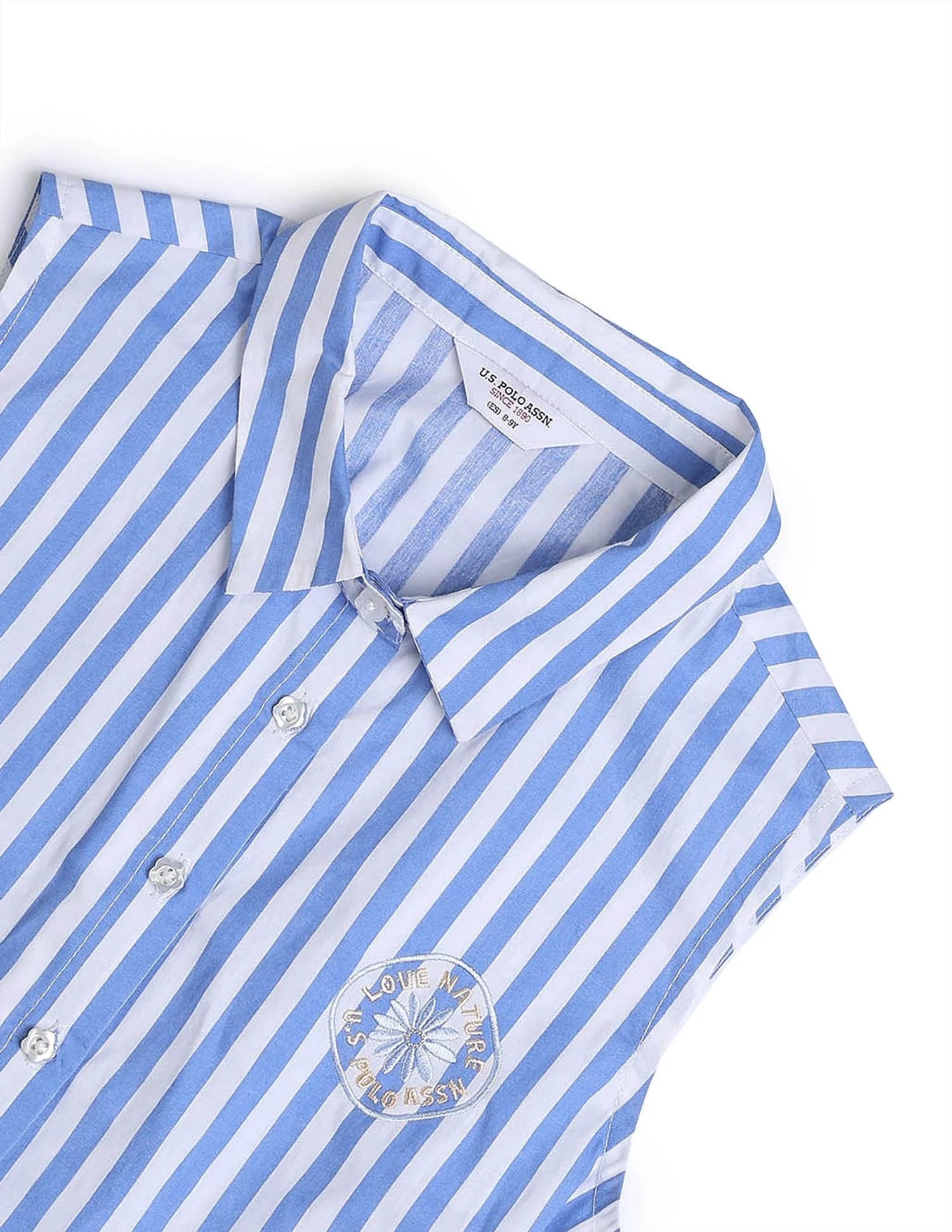 Girls Vertical Striped Fit And Flare Dress - Image 9