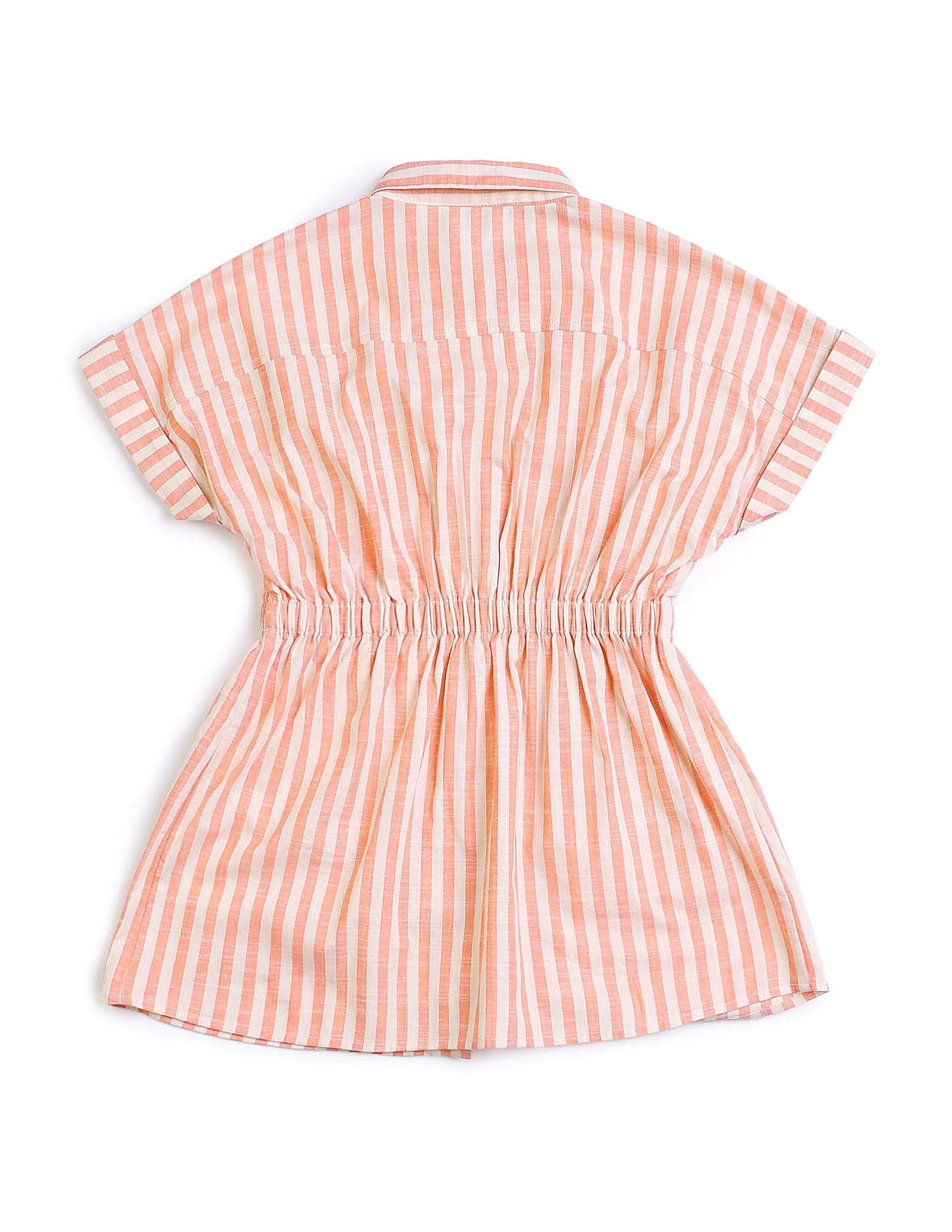Girls Vertical Striped Shirt Dress - Image 7