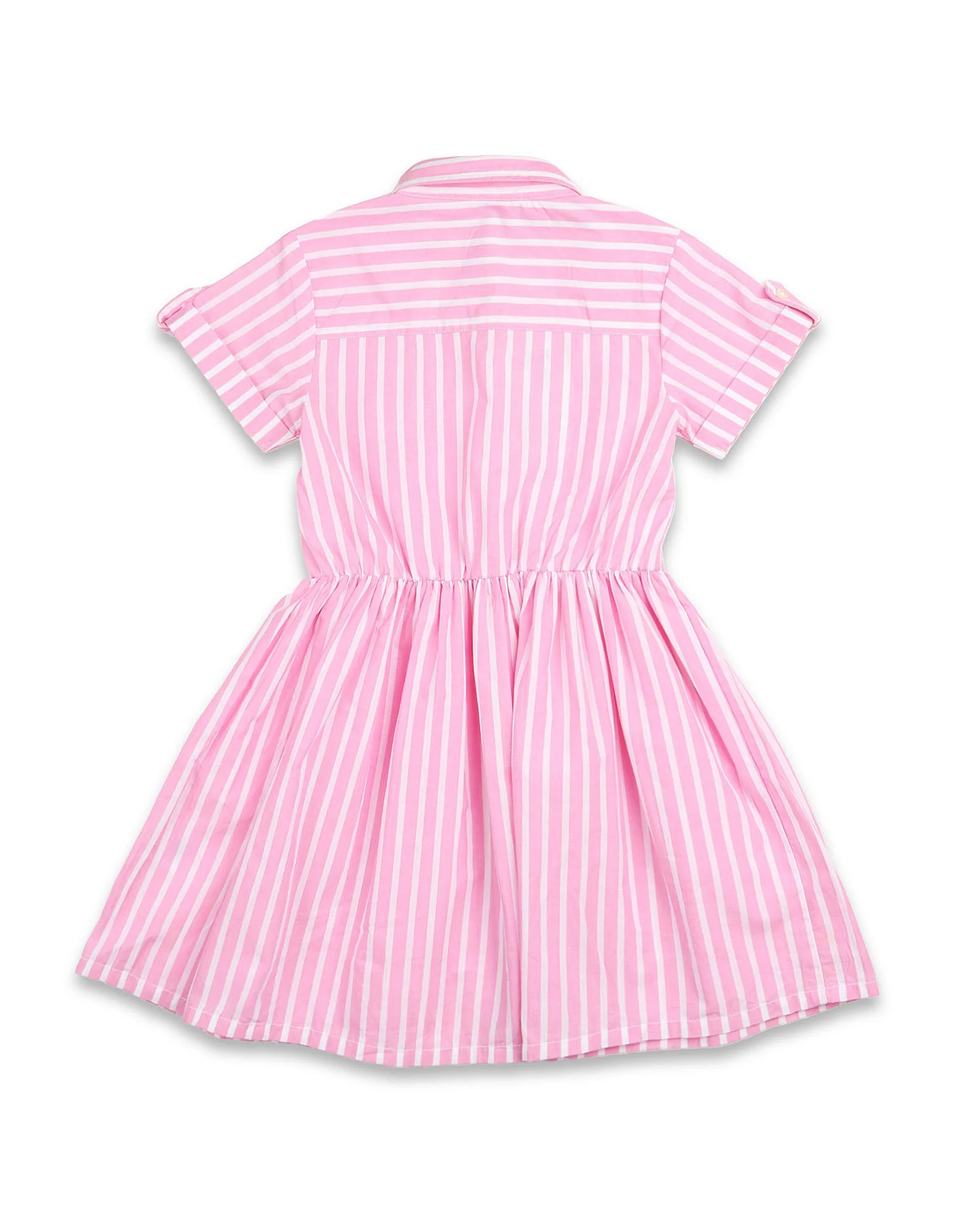Girls Vertical Striped Shirt Dress - Image 7