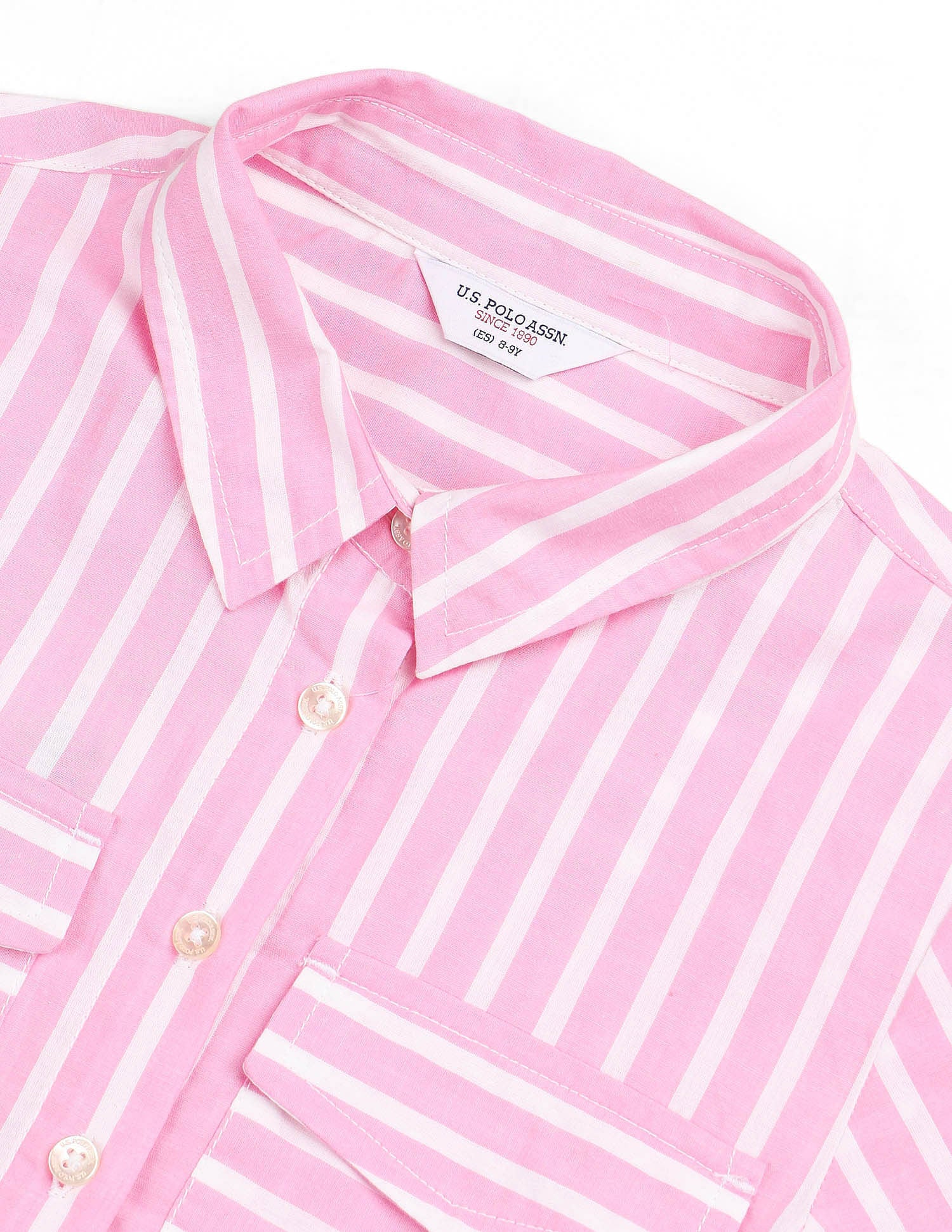 Girls Vertical Striped Shirt Dress - Image 8