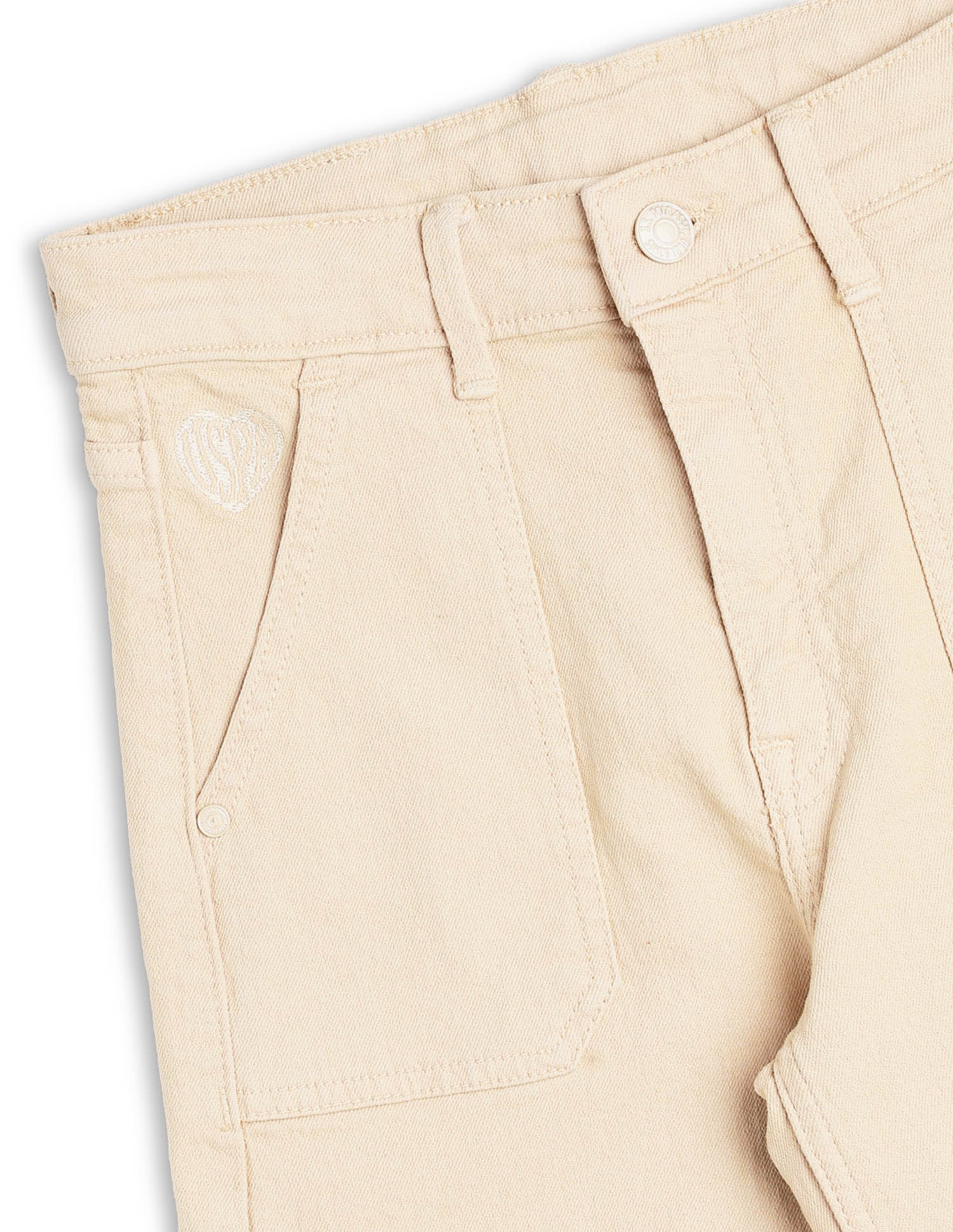 Girls Wide Leg Fit Beige Jeans - Image 2
