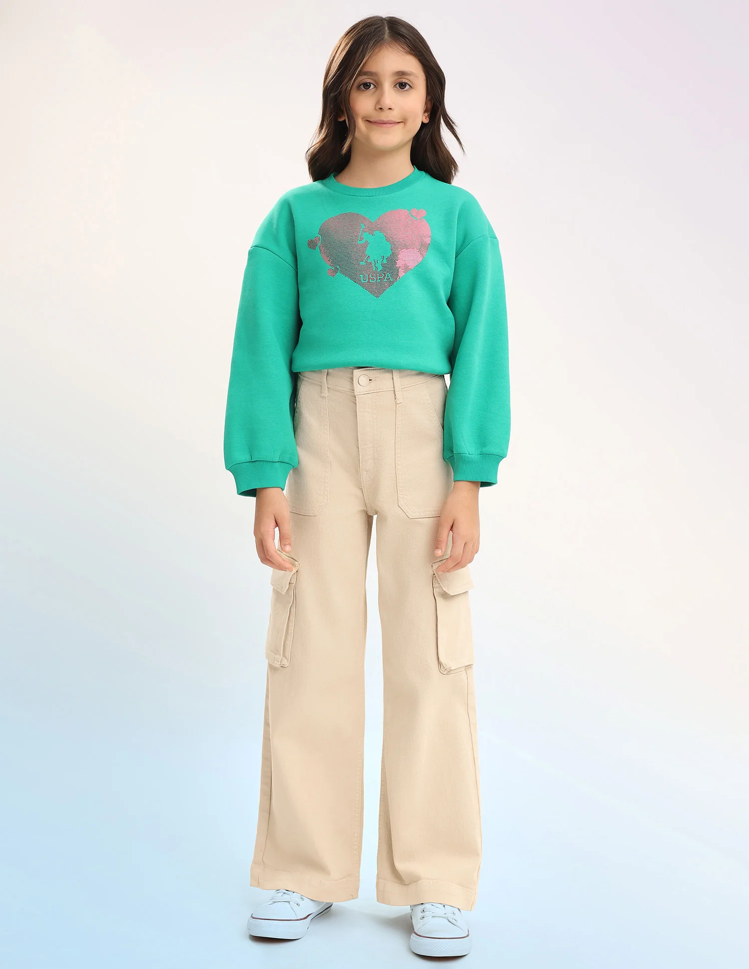Girls Wide Leg Fit Beige Jeans - Image 3