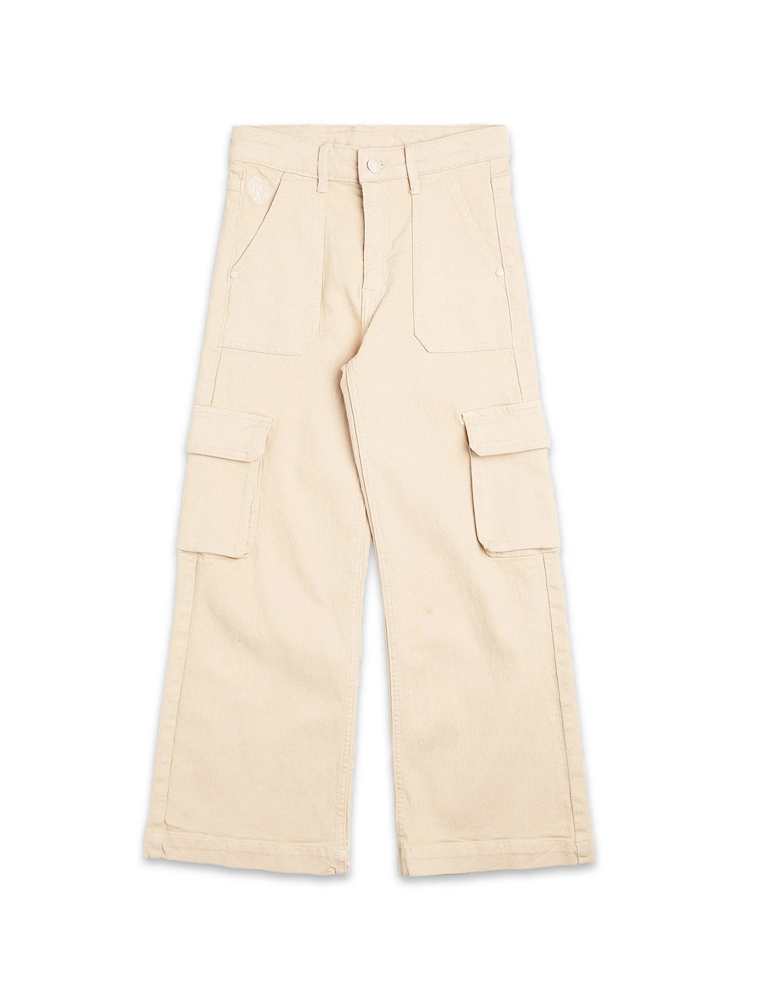 Girls Wide Leg Fit Beige Jeans - Image 9