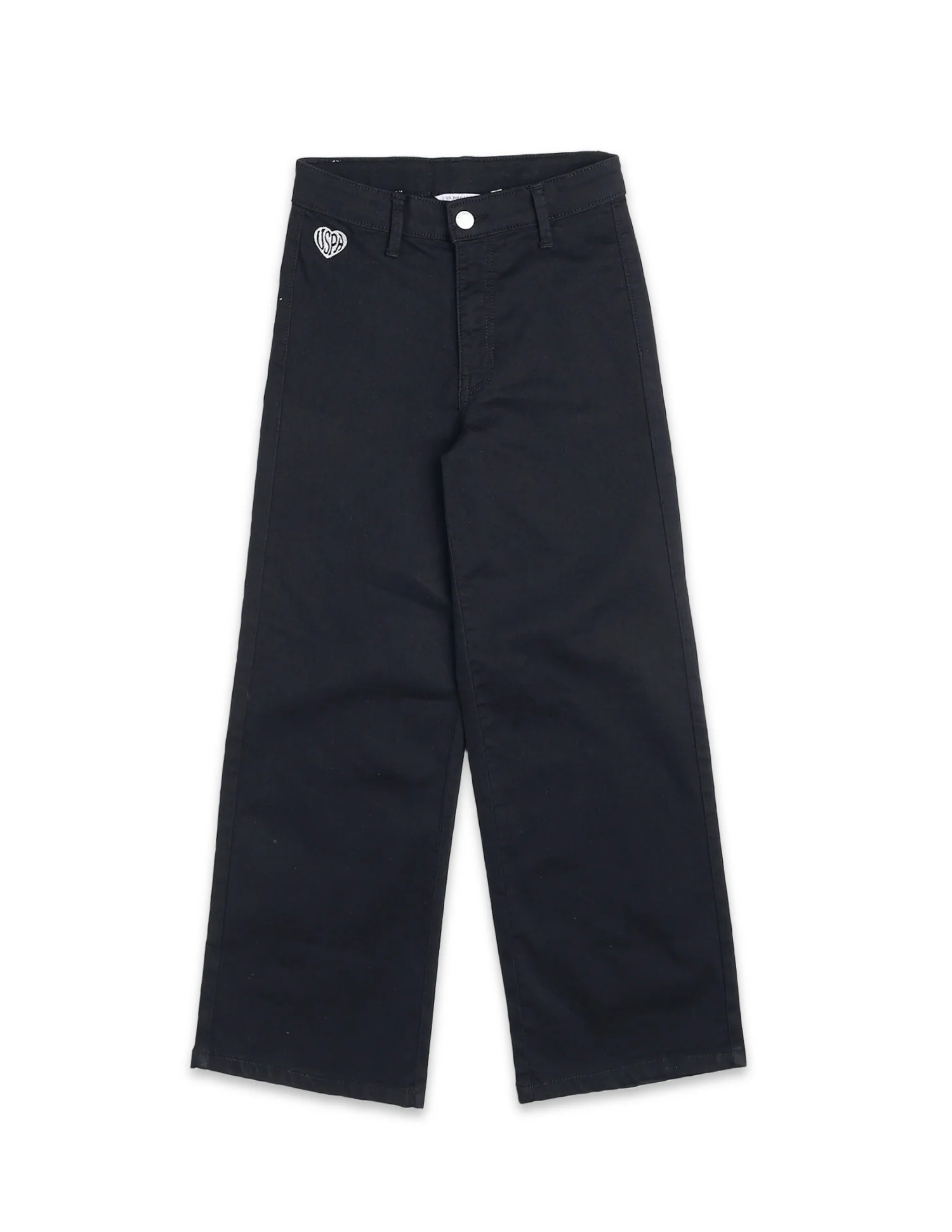 Girls Wide Leg Fit Black Jeans - Image 9