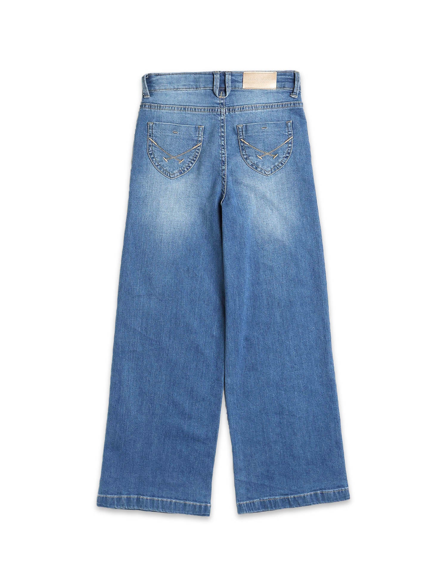 Girls Wide Leg Fit Blue Jeans - Image 10