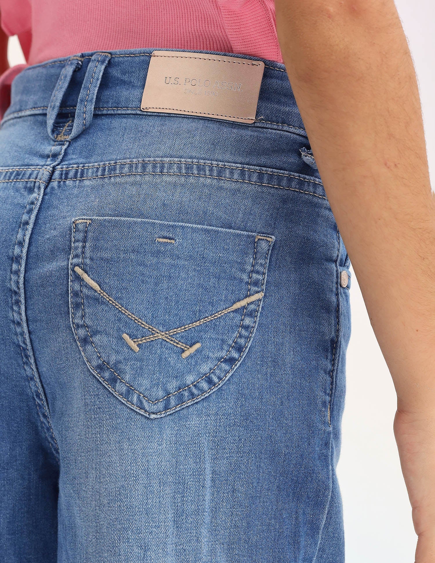 Girls Wide Leg Fit Blue Jeans - Image 8